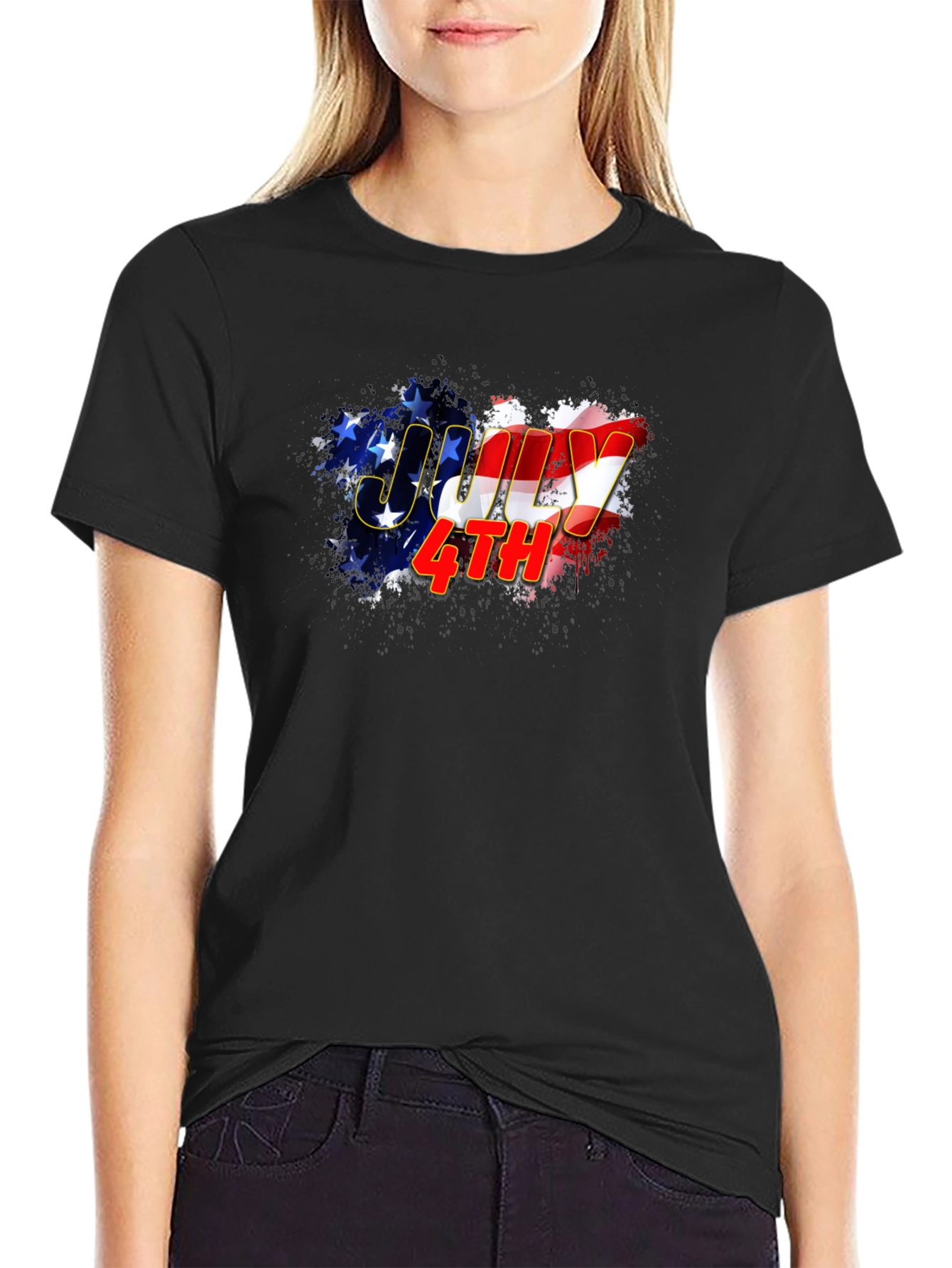 July 4th Graphic Tee - Mens Black T-Shirt