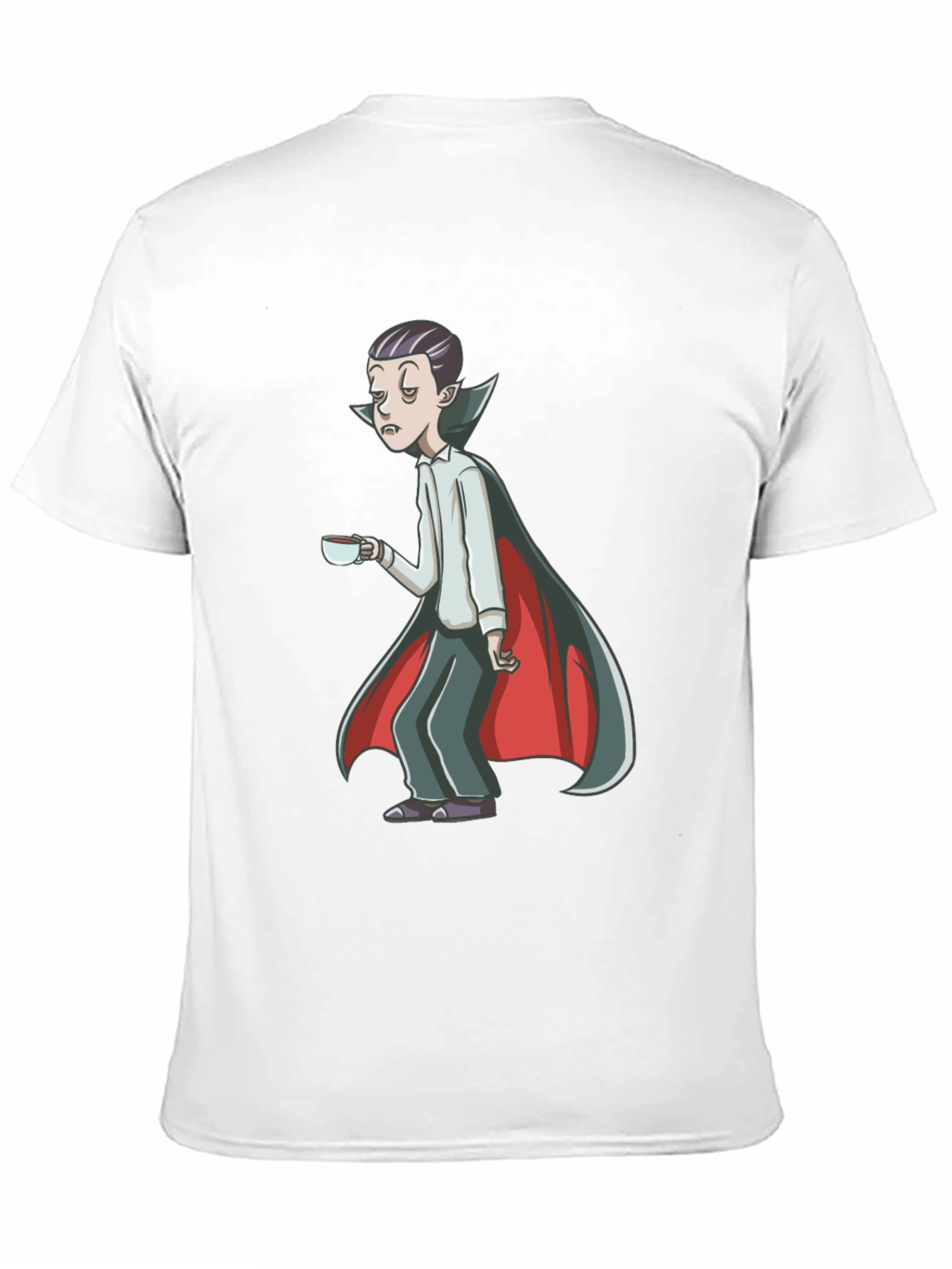 Sleepy Vampire Graphic Tee - Black Cotton Blend Shirt