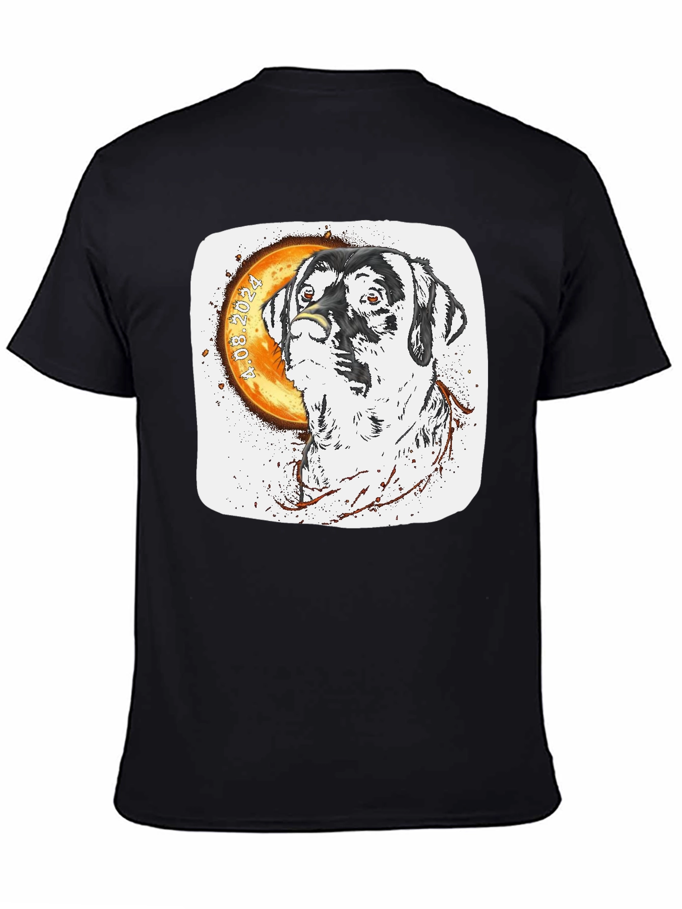 Dog Face T-Shirt Unique Design Black Tee