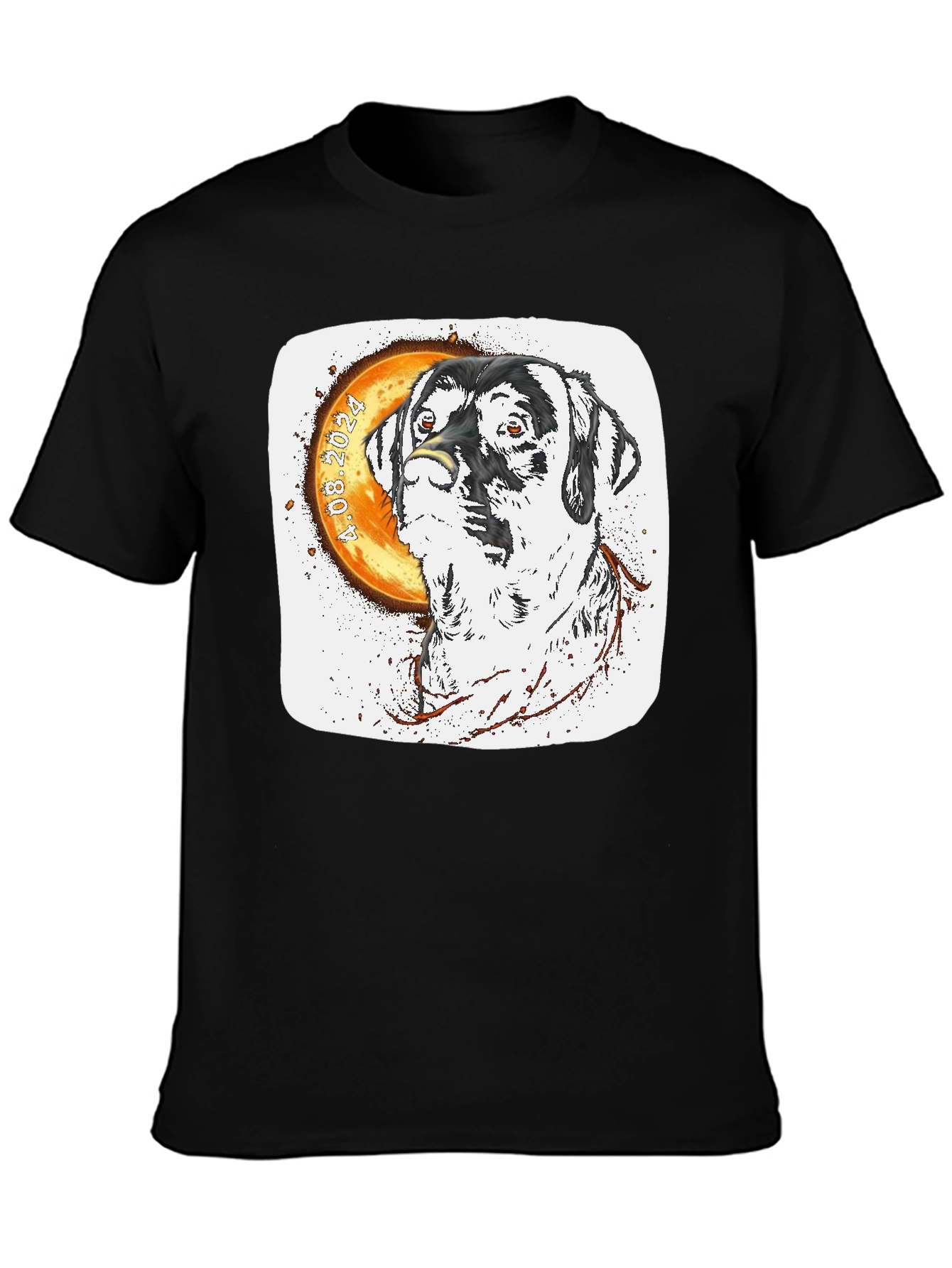 Dog Face T-Shirt Unique Design Black Tee
