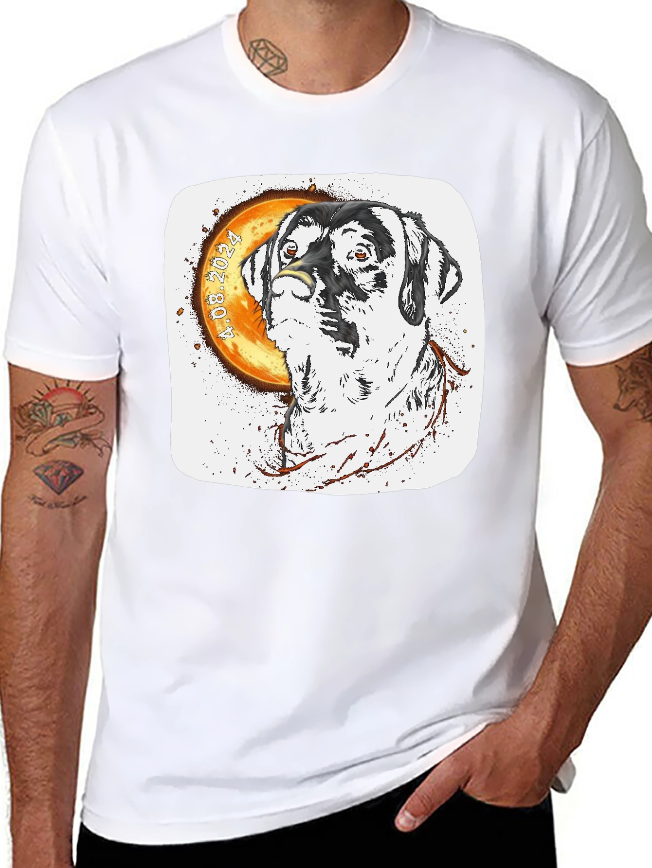 Dog Face T-Shirt Unique Design Black Tee