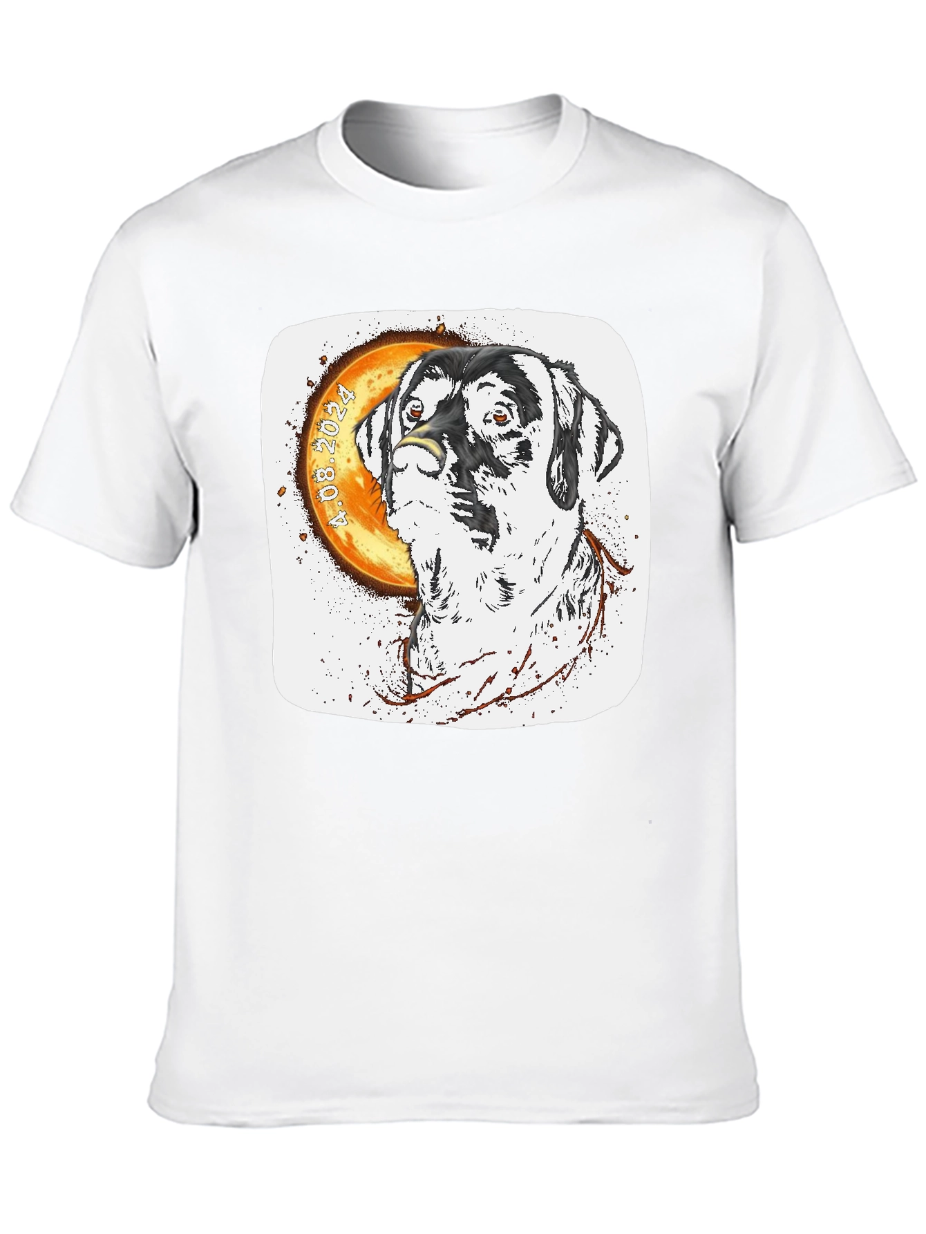 Dog Face T-Shirt Unique Design Black Tee