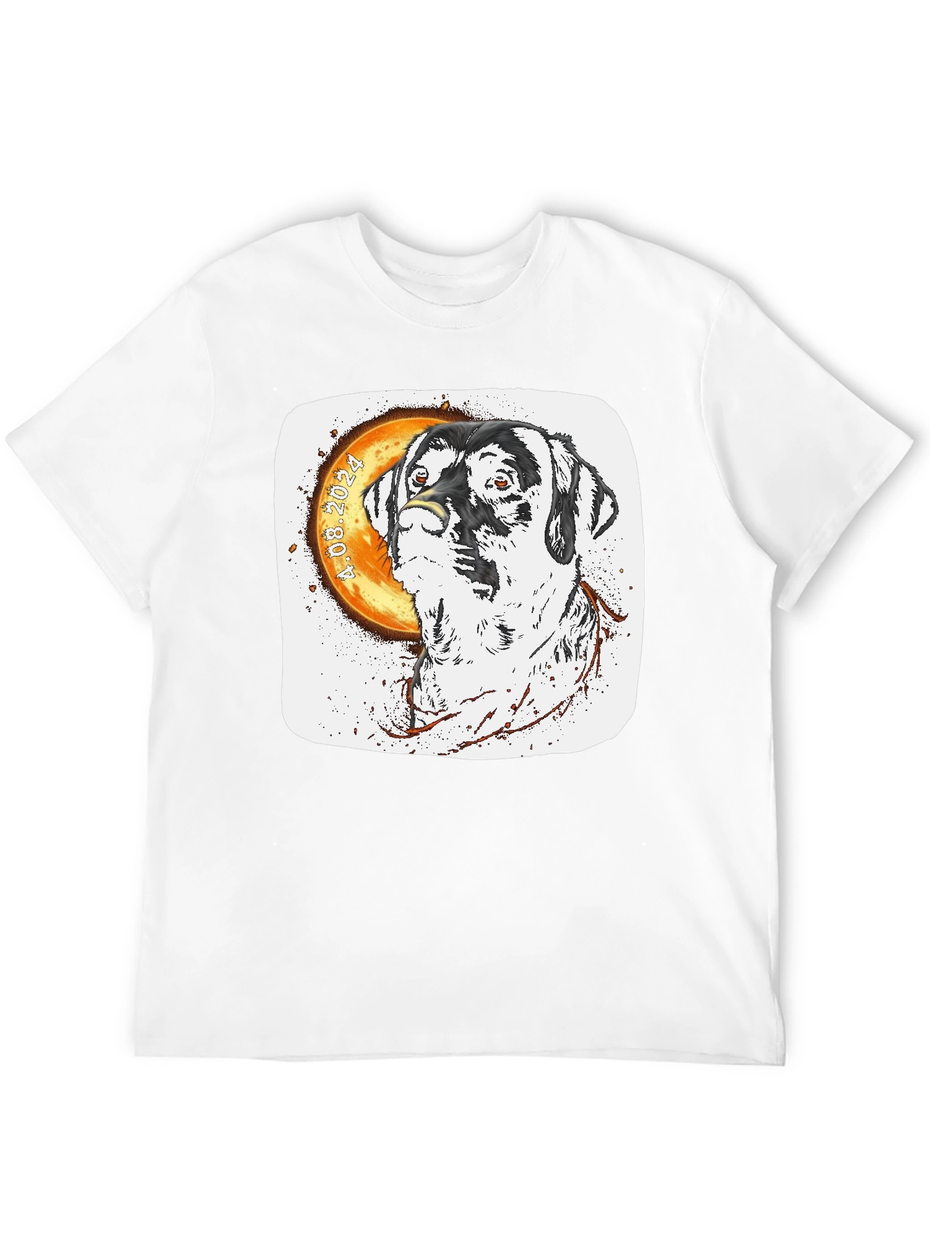 Dog Face T-Shirt Unique Design Black Tee
