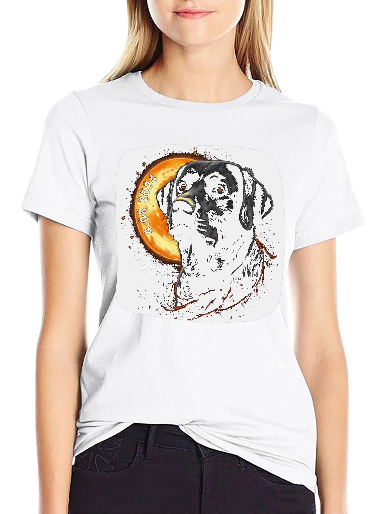 Dog Face T-Shirt Unique Design Black Tee