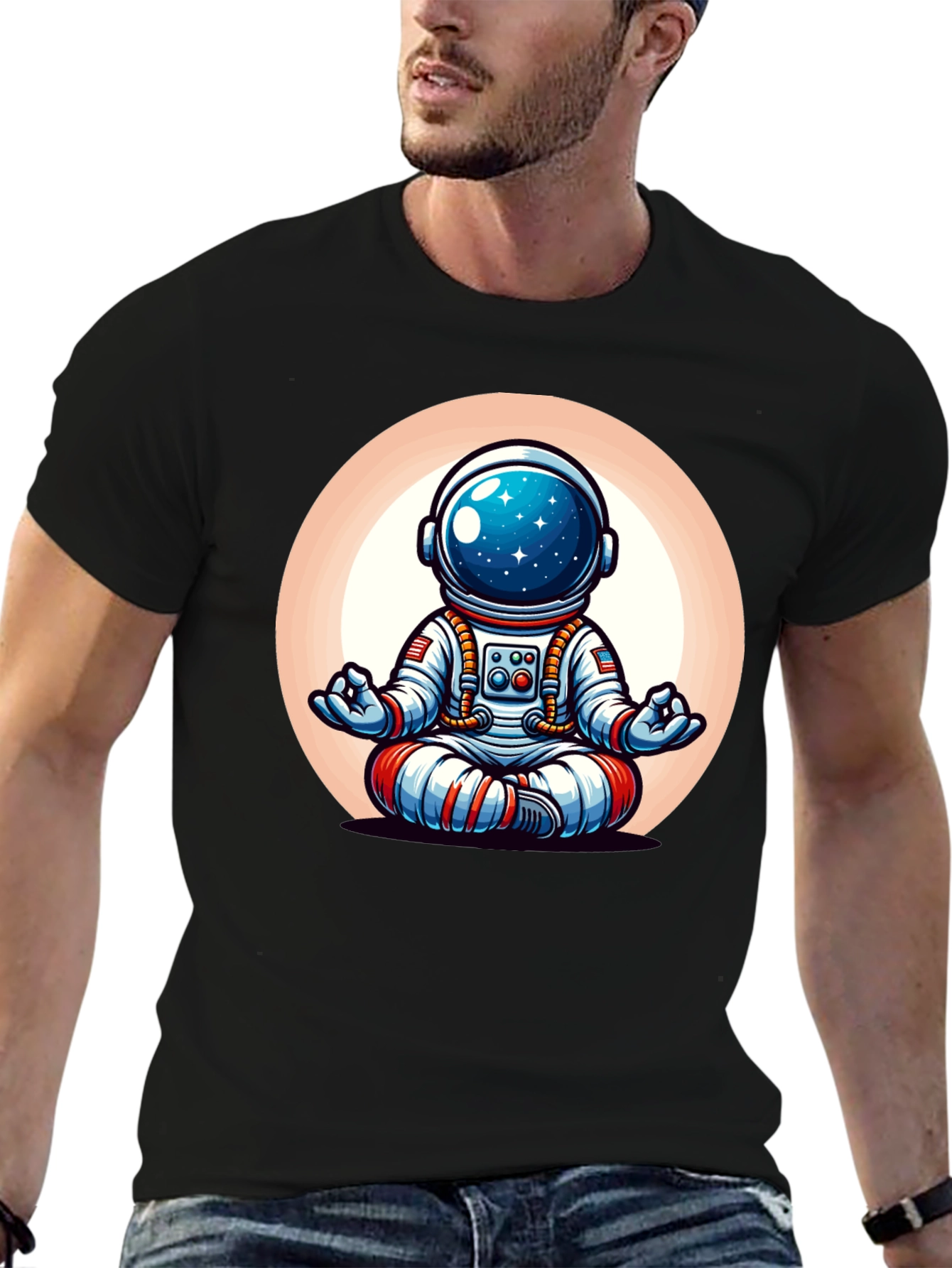 Meditating Astronaut Graphic Tee