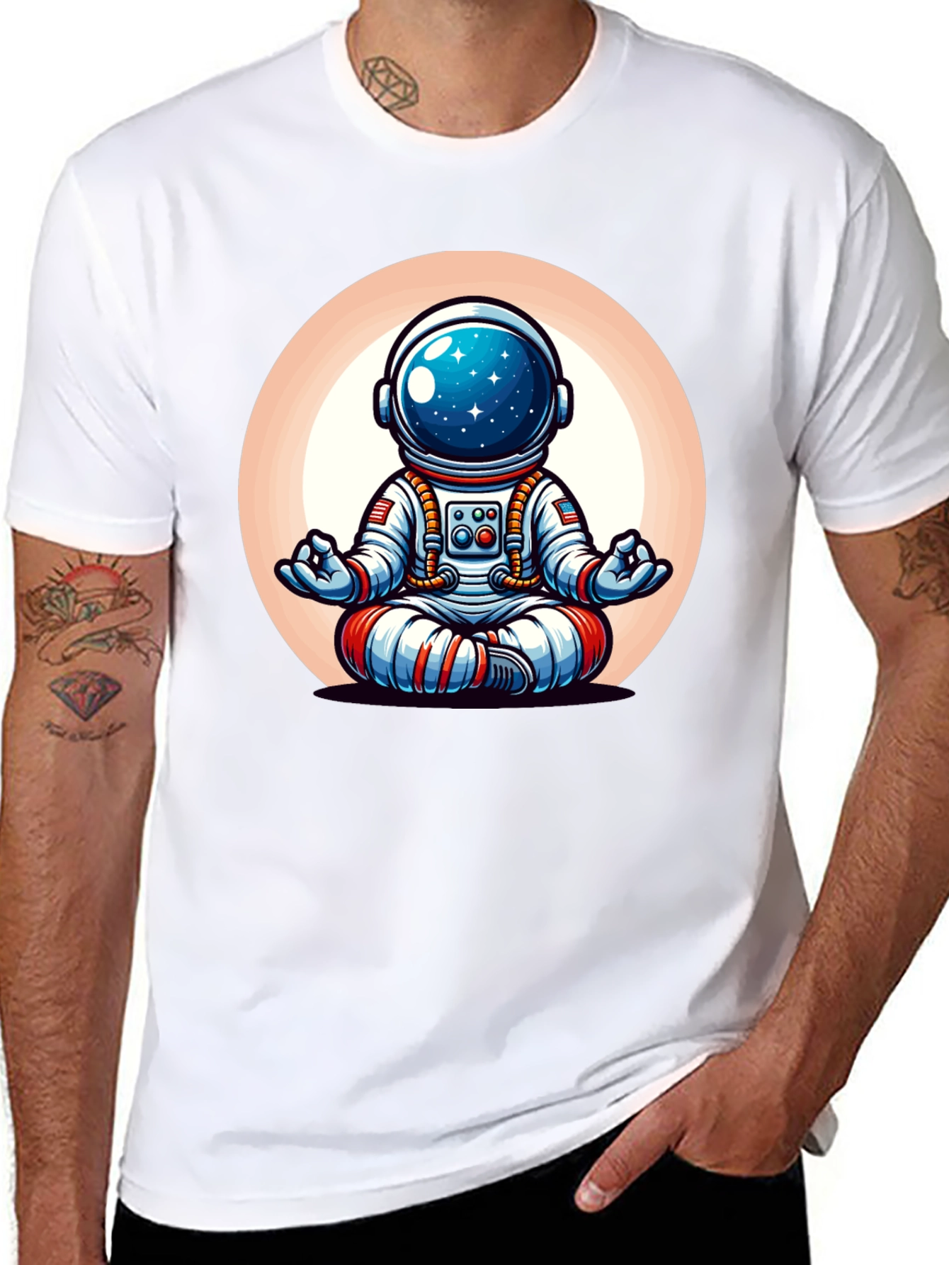 Meditating Astronaut Graphic Tee