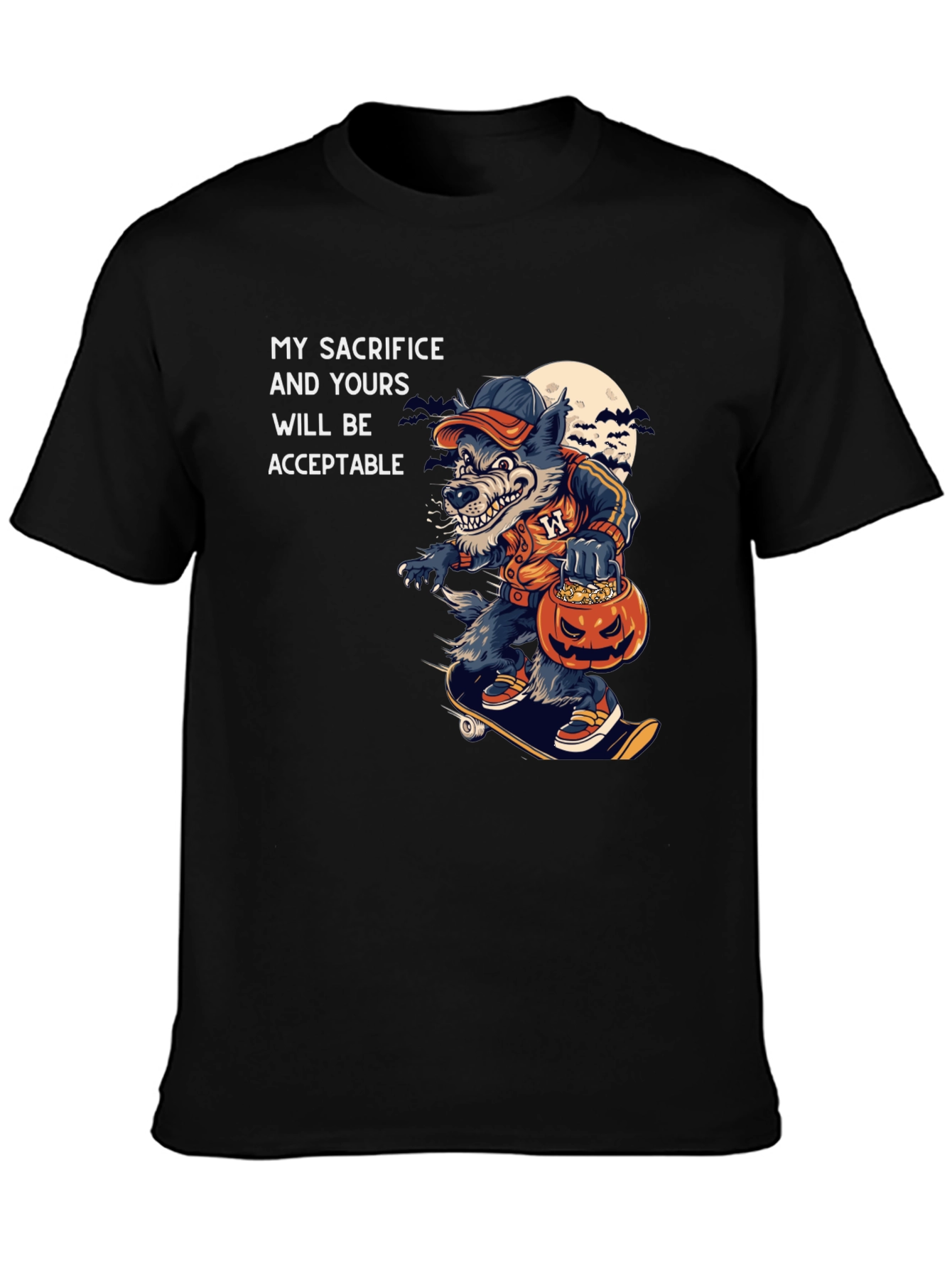 Halloween Wolf Skateboard T-Shirt