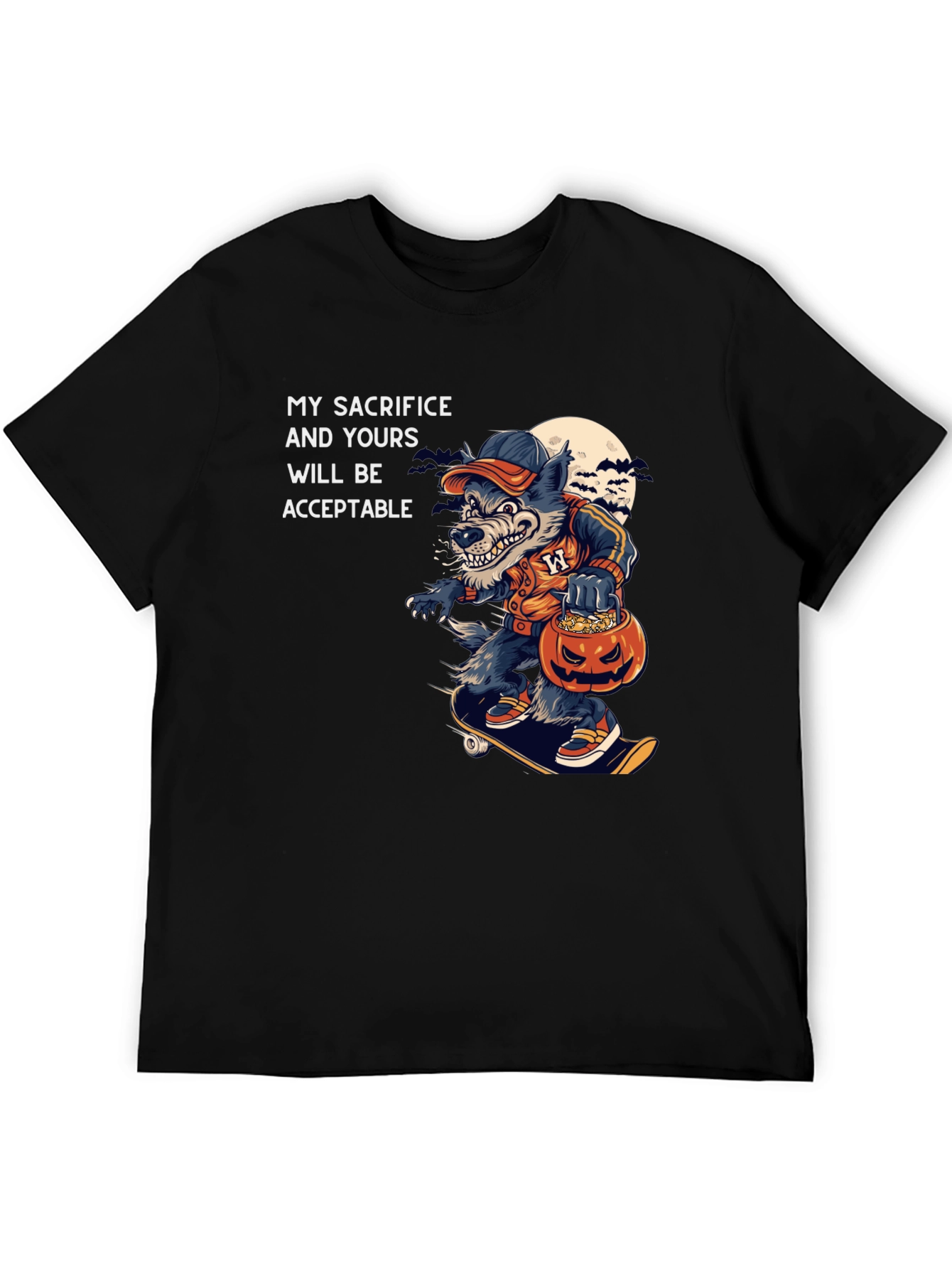 Halloween Wolf Skateboard T-Shirt
