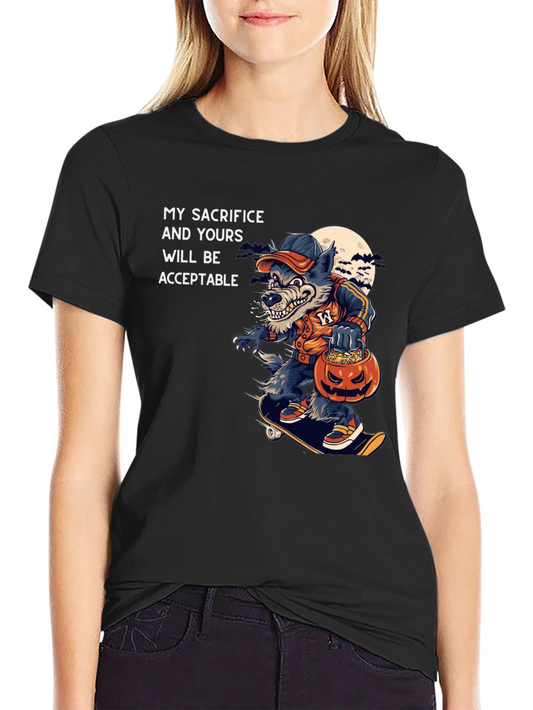 Halloween Wolf Skateboard T-Shirt