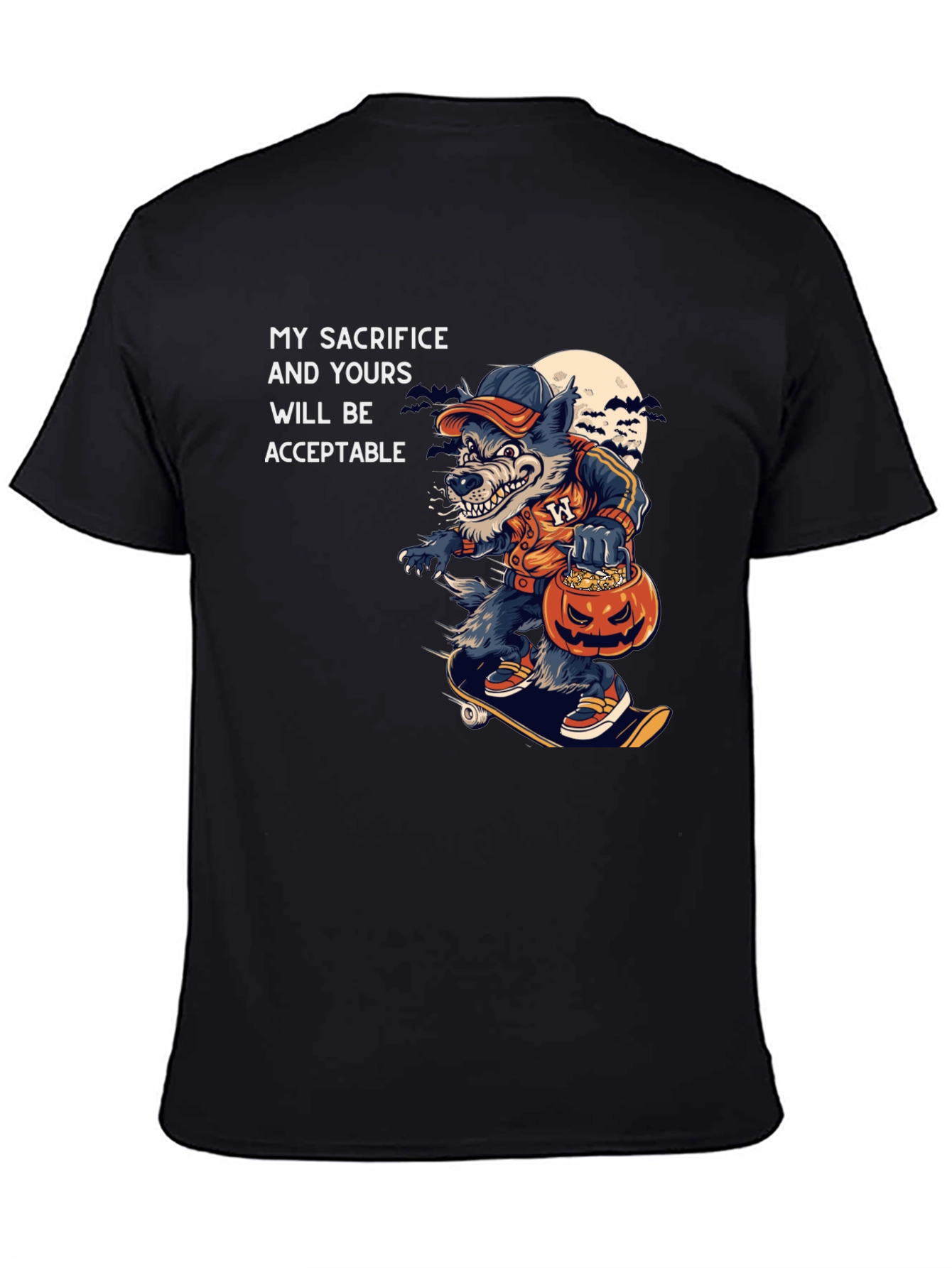Halloween Wolf Skateboard T-Shirt