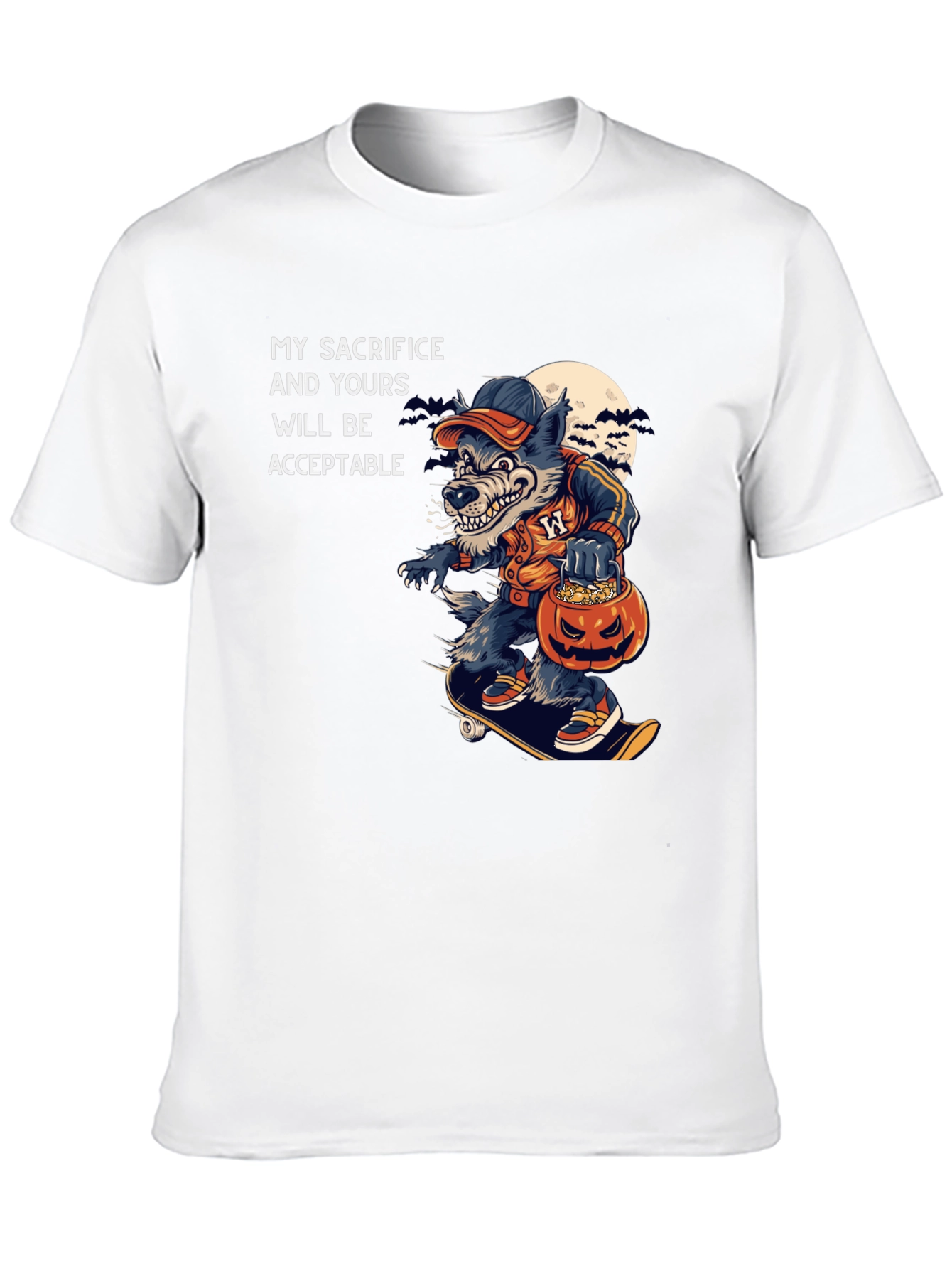 Halloween Wolf Skateboard T-Shirt