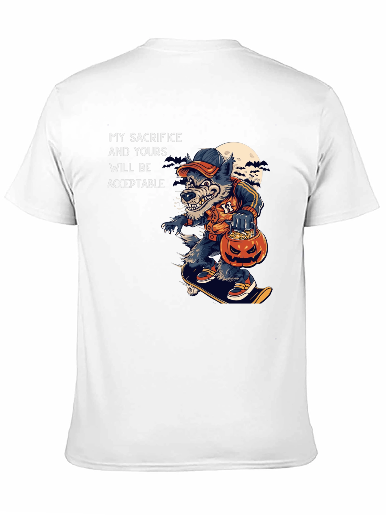 Halloween Wolf Skateboard T-Shirt