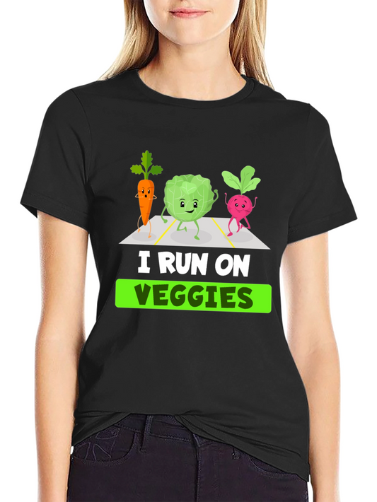 I Run On Veggies T-Shirt - Funny Vegan Tee