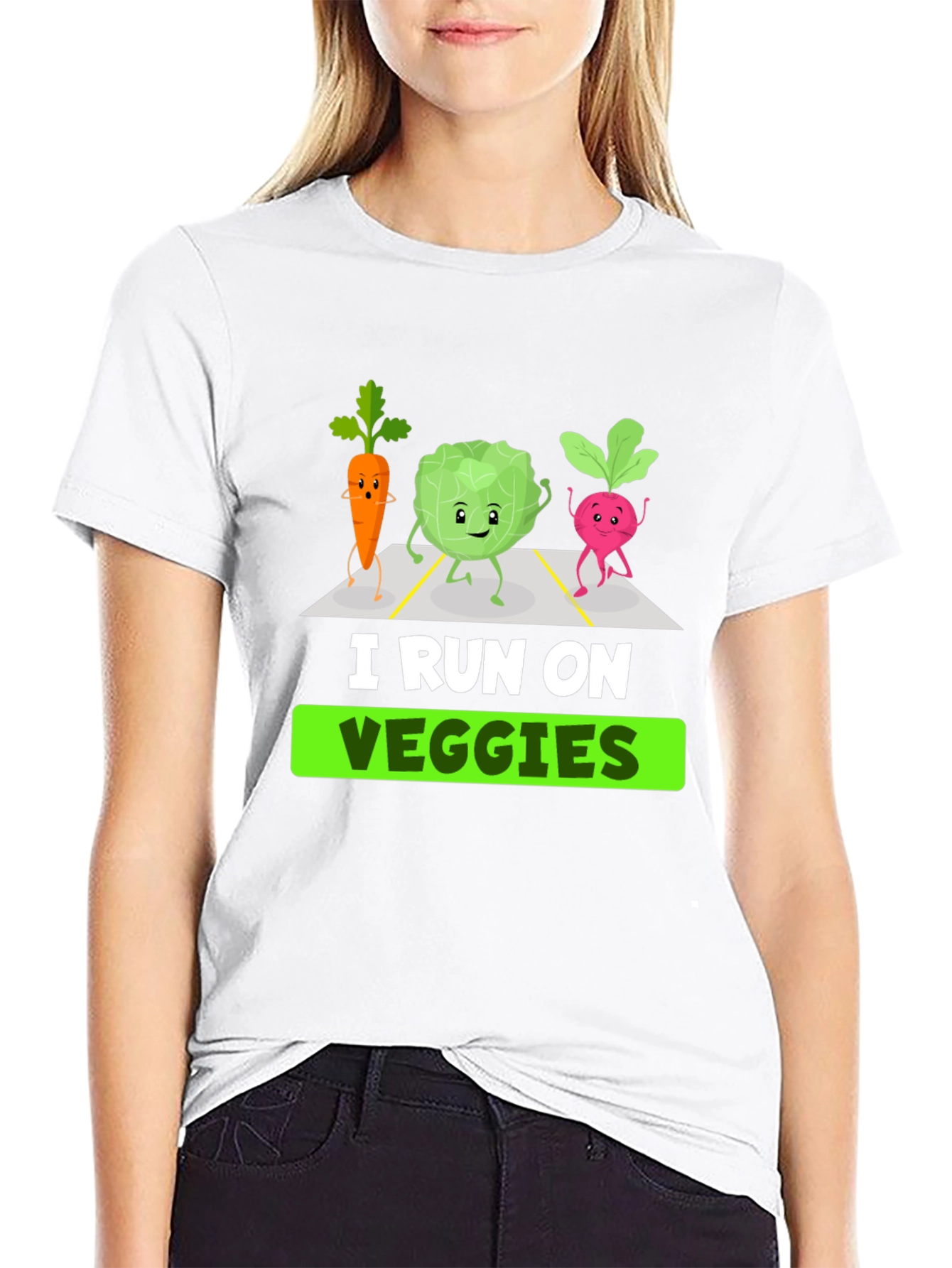 I Run On Veggies T-Shirt - Funny Vegan Tee