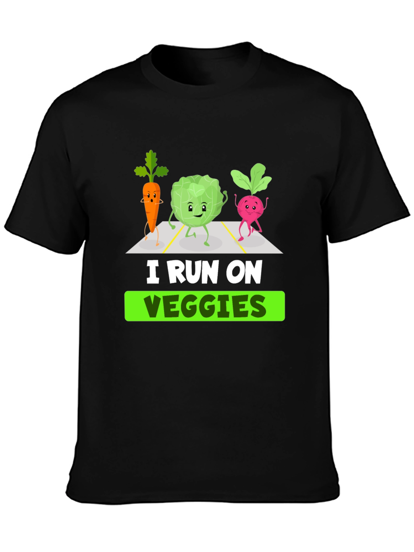 I Run On Veggies T-Shirt - Funny Vegan Tee