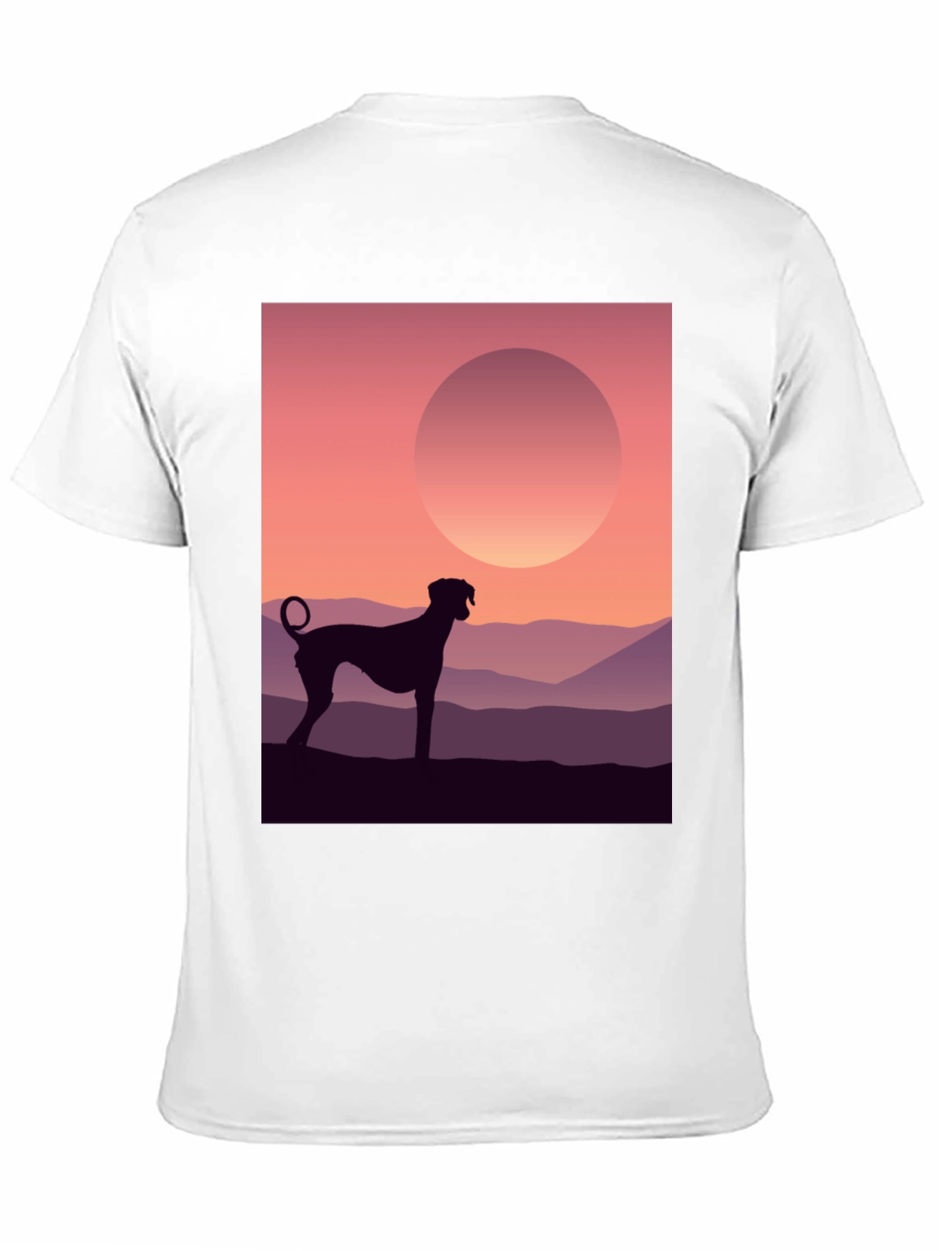 Dog Silhouette T-Shirt - Sunrise Design