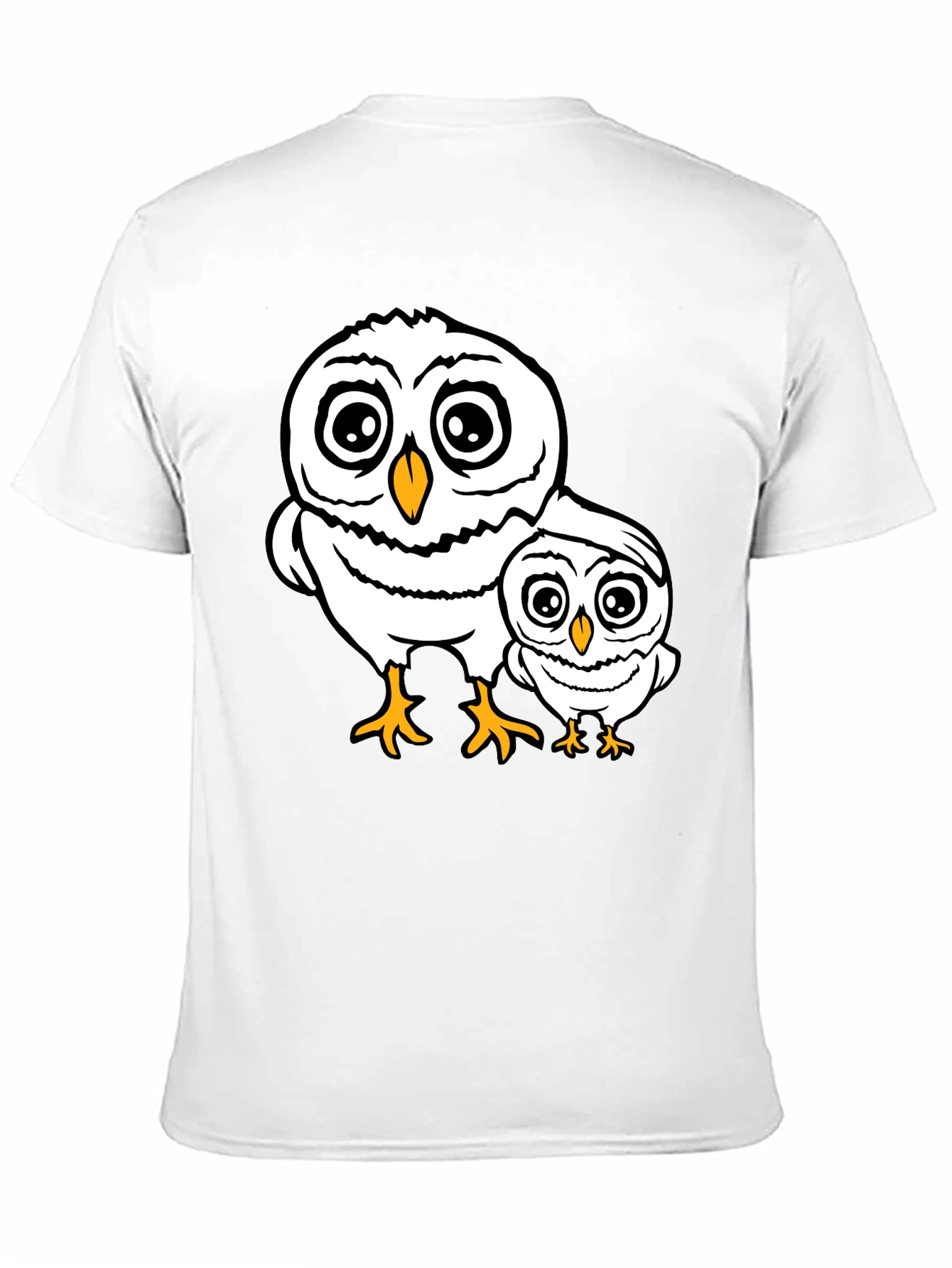 Cute Owl Family T-Shirt - Black Cotton Tee