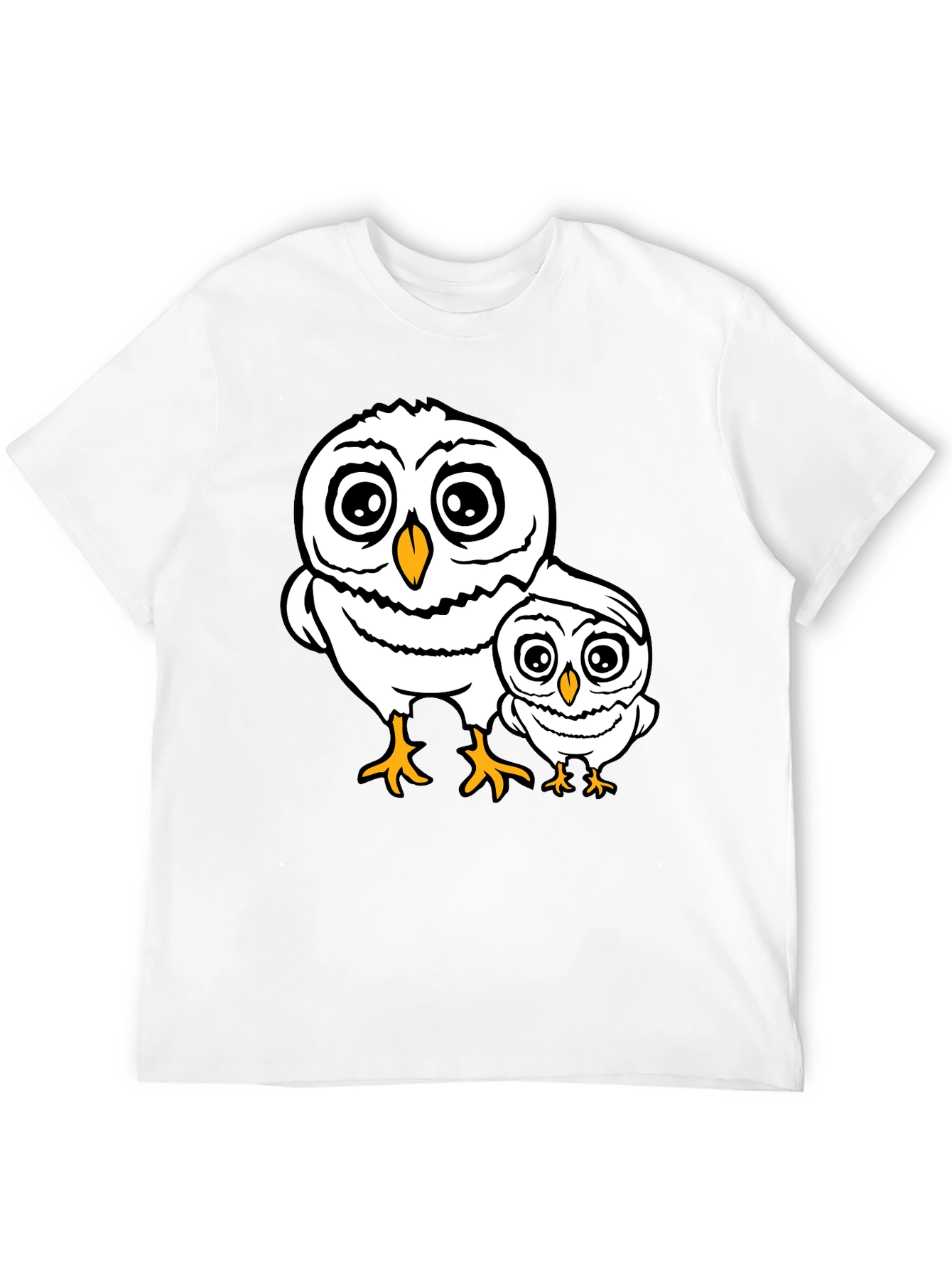 Cute Owl Family T-Shirt - Black Cotton Tee