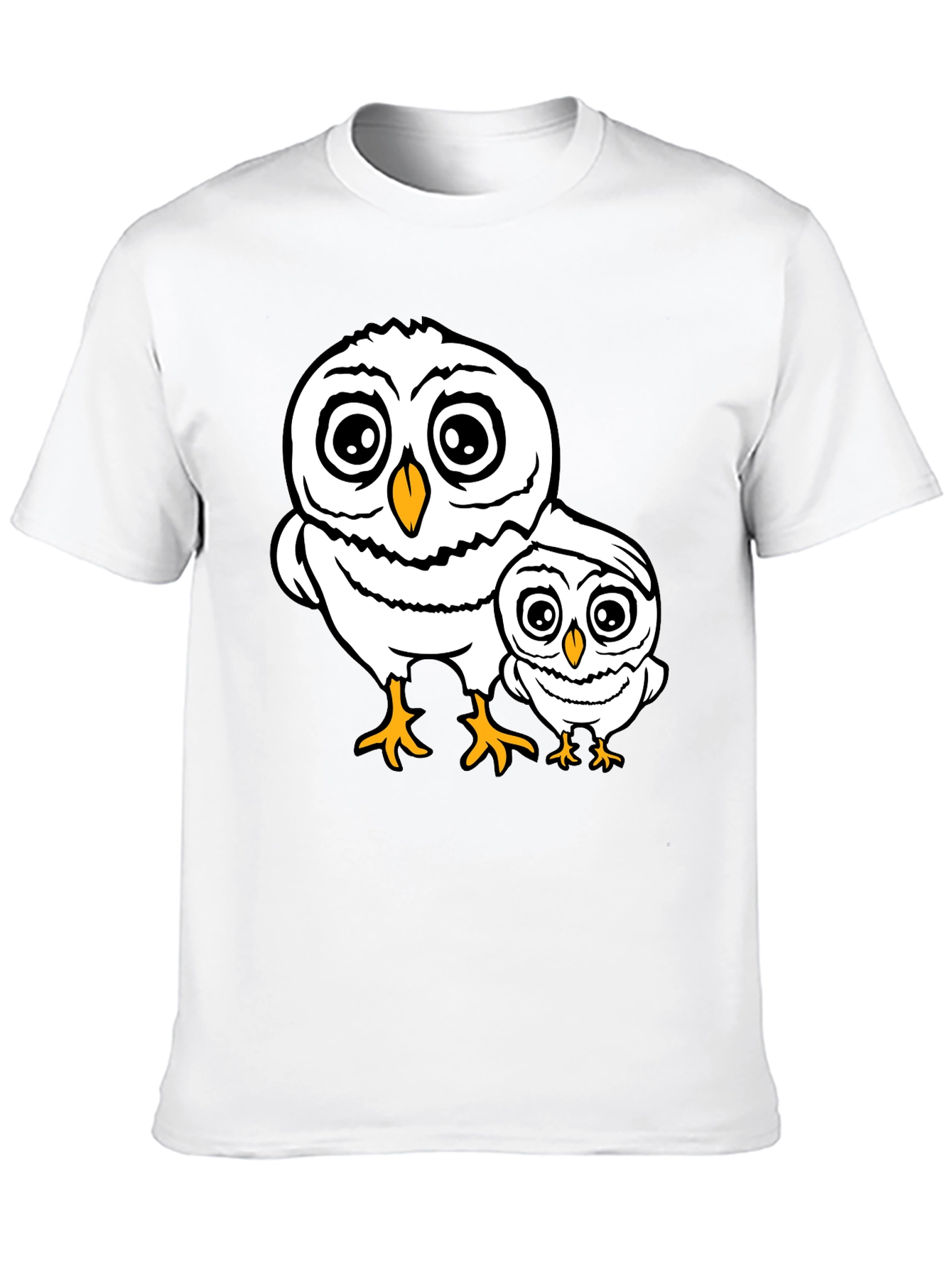 Cute Owl Family T-Shirt - Black Cotton Tee