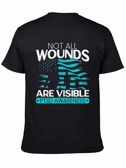 PTSD Awareness Graphic Tee - Not All Wounds Are Visible