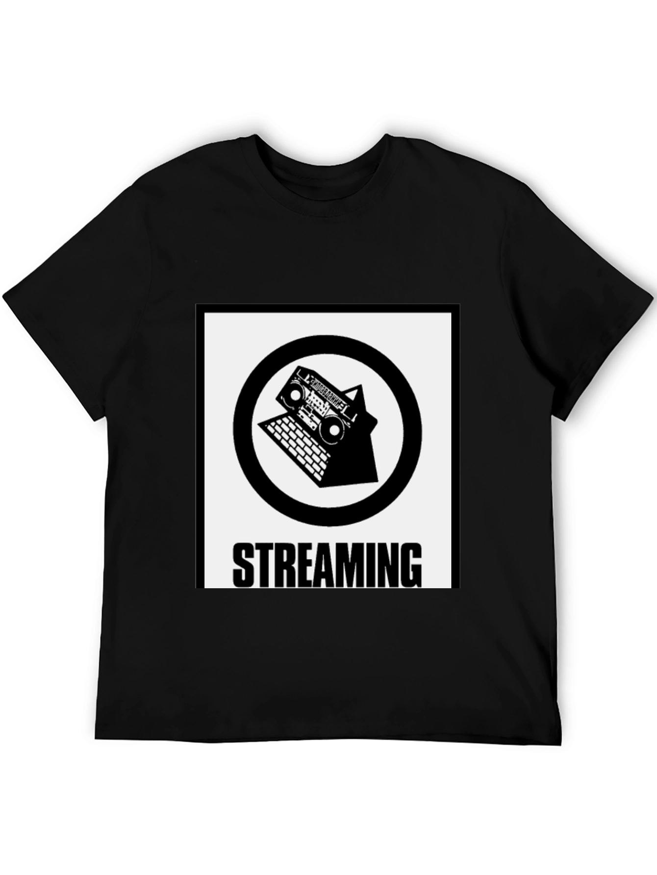 Streaming Boombox Laptop Graphic T-Shirt