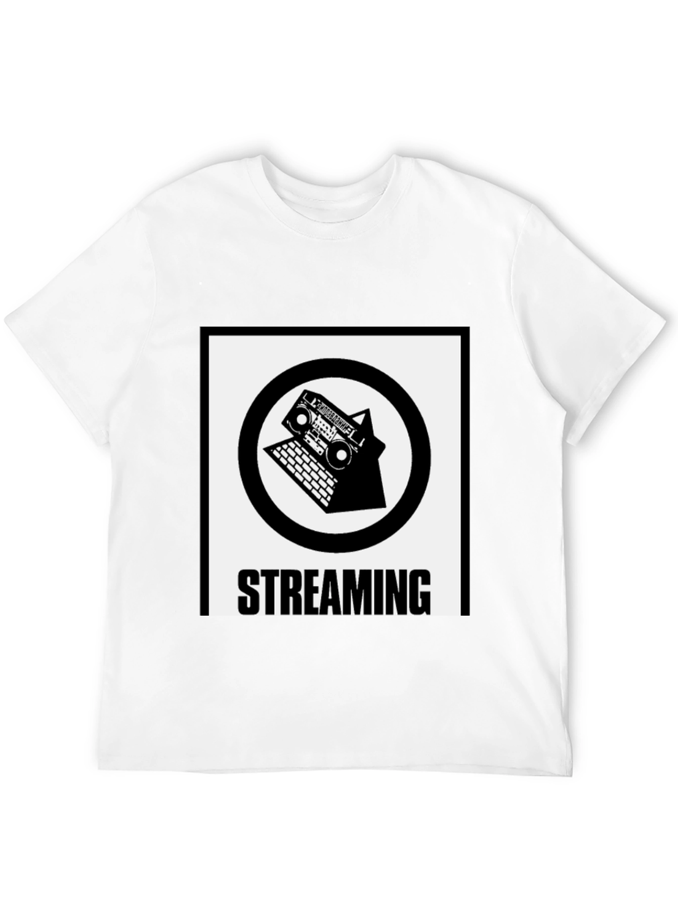 Streaming Boombox Laptop Graphic T-Shirt