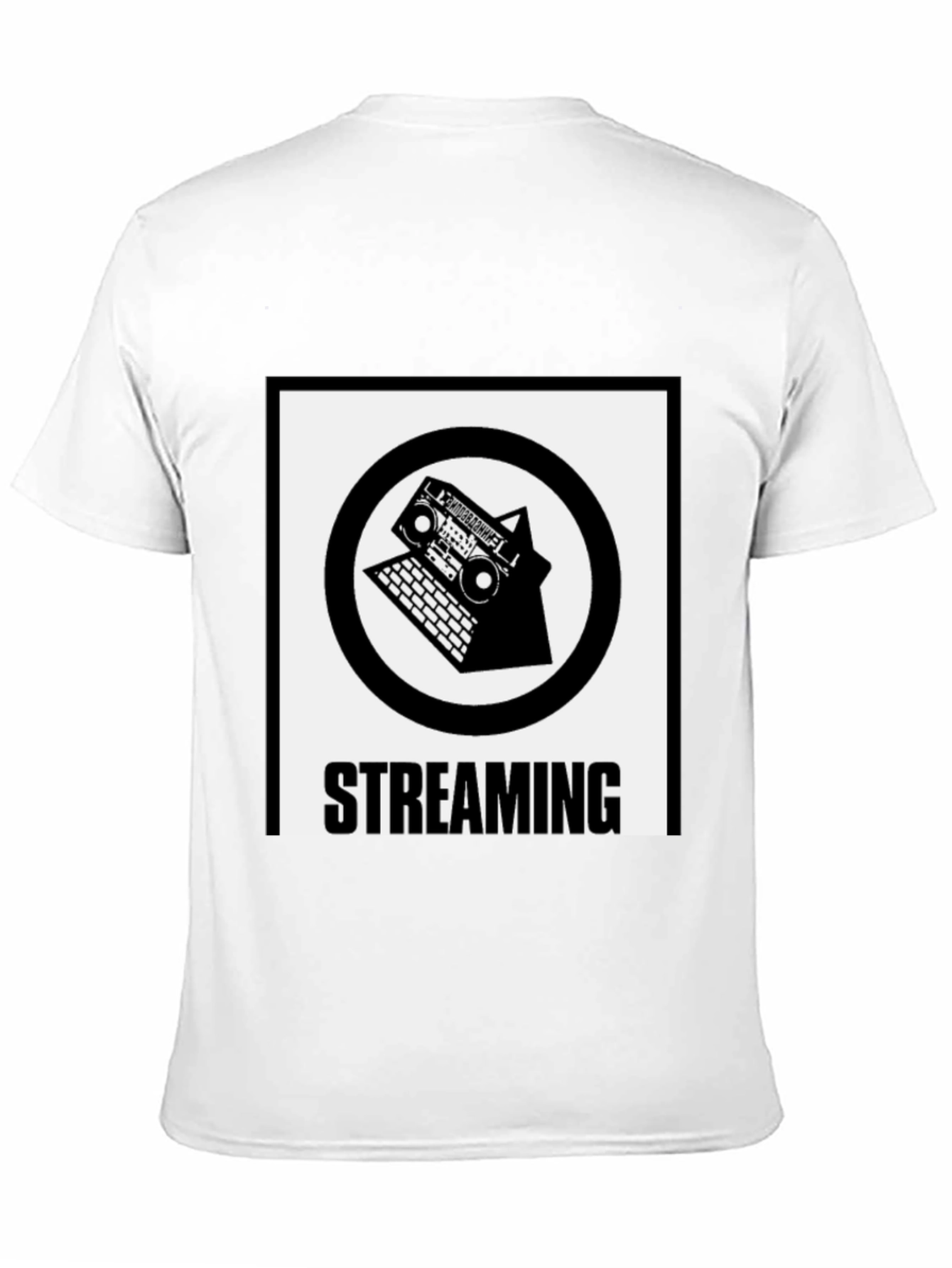Streaming Boombox Laptop Graphic T-Shirt