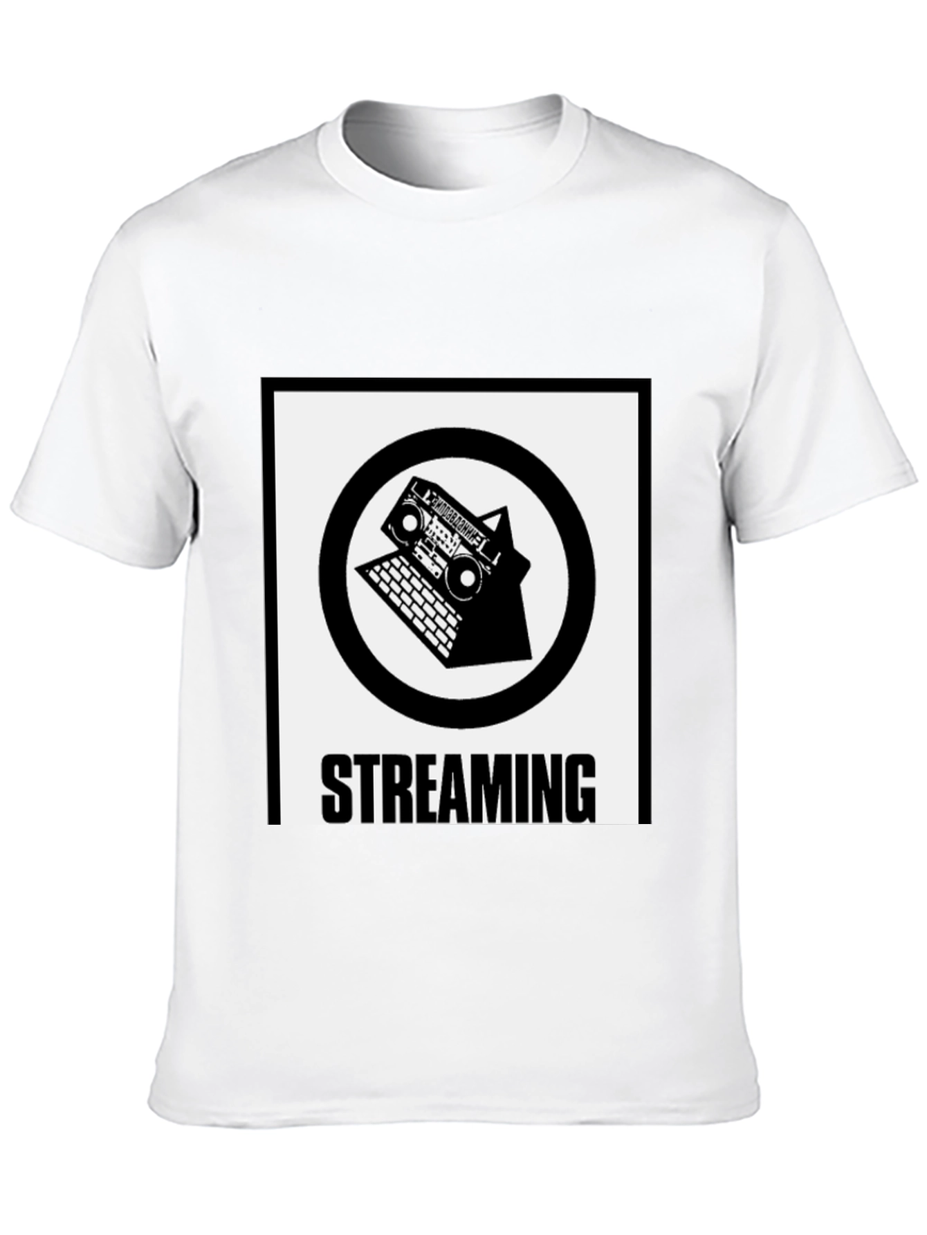 Streaming Boombox Laptop Graphic T-Shirt