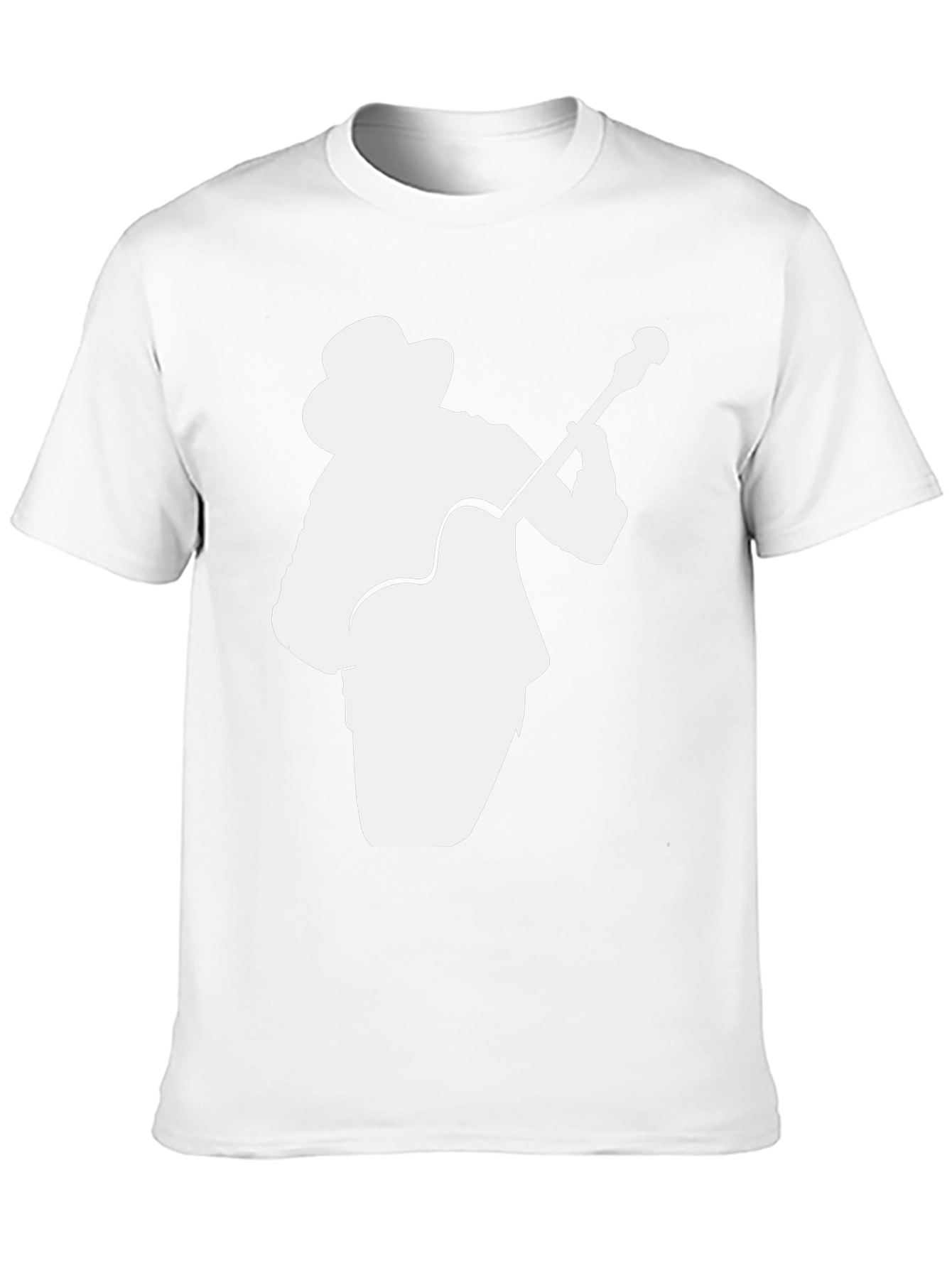 Black T-Shirt with Guitar Player Silhouette