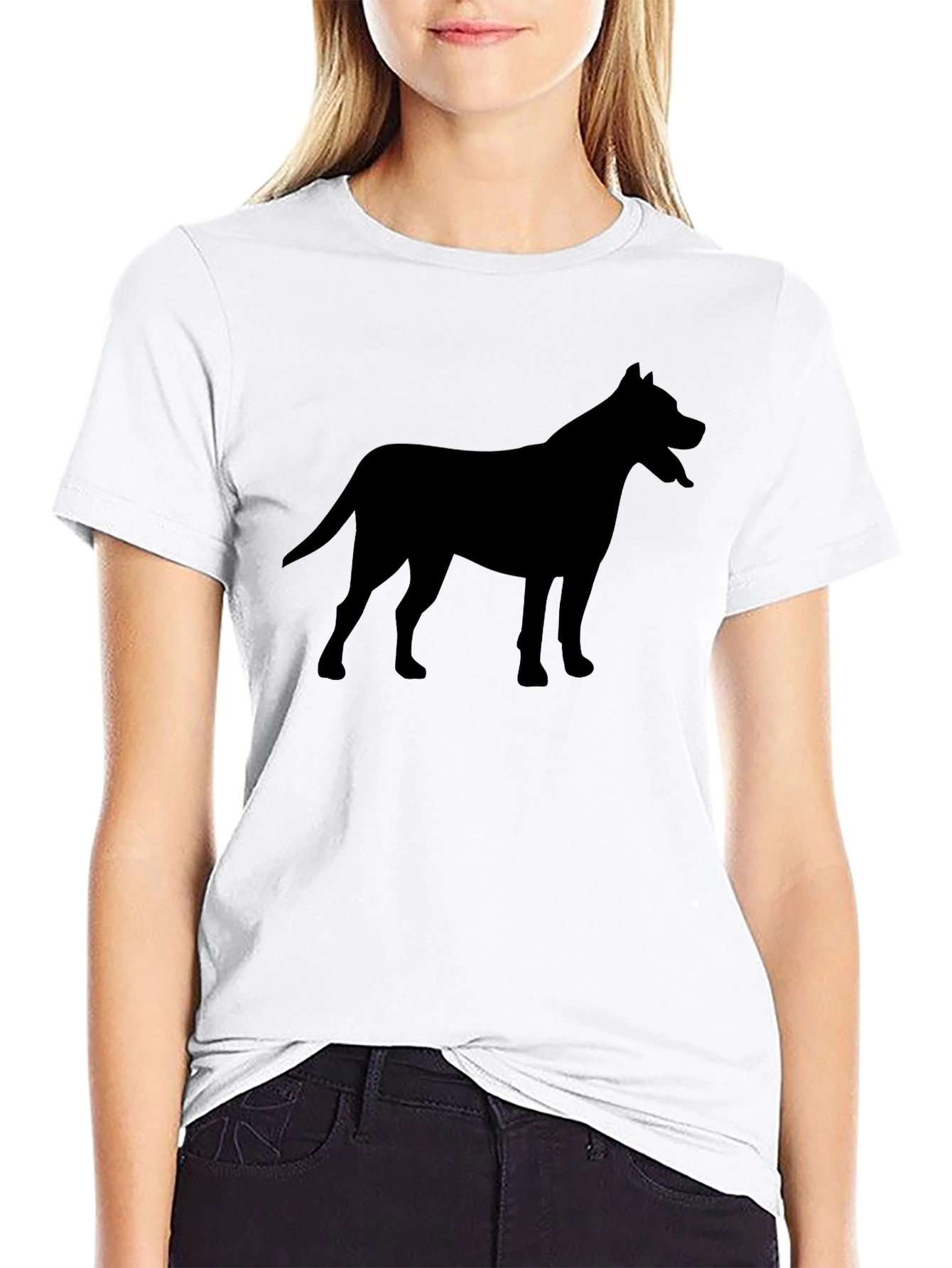 Black Dog Silhouette Graphic T-Shirt