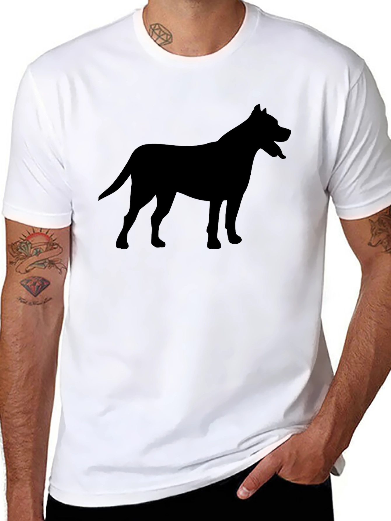 Black Dog Silhouette Graphic T-Shirt