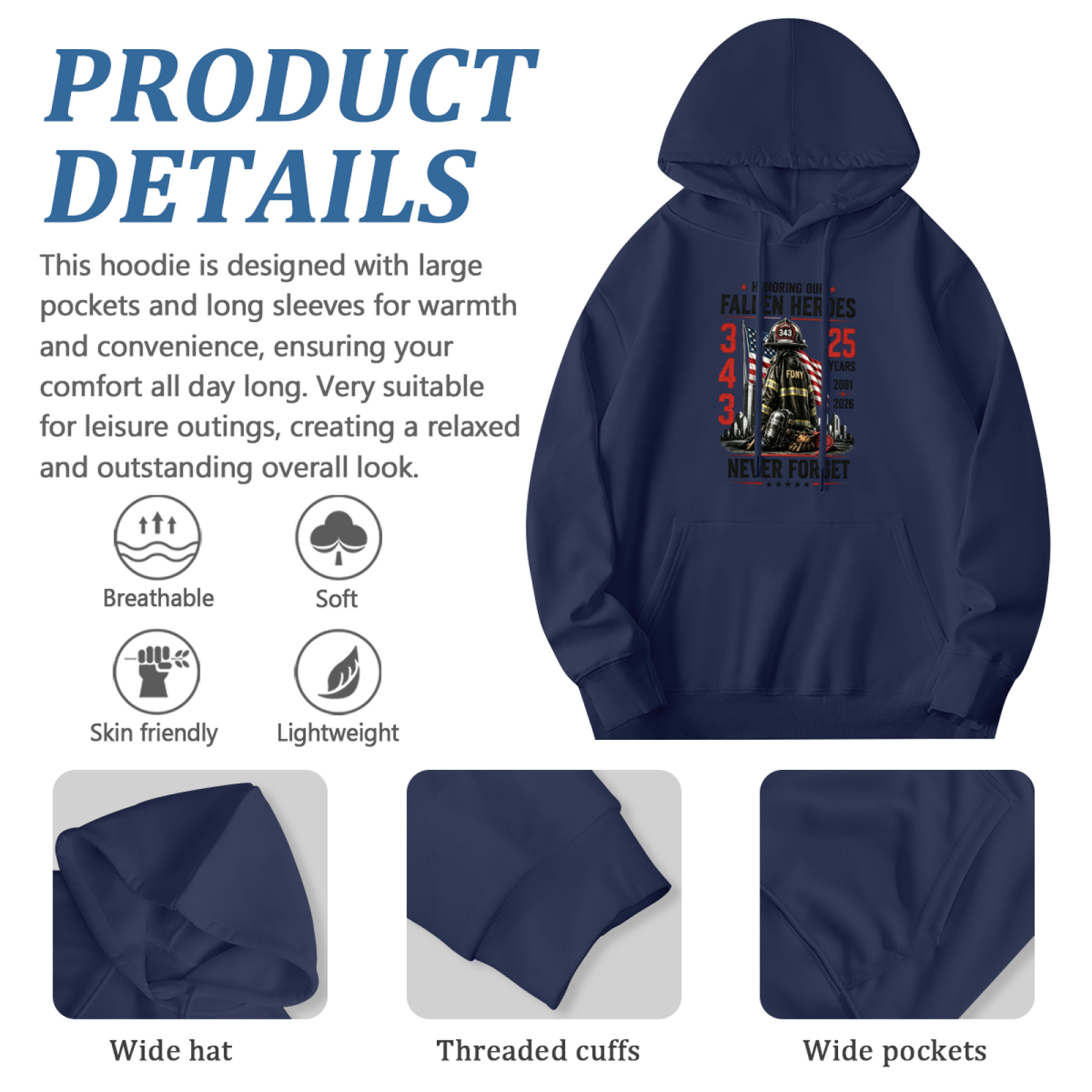 Honoring Fallen Firefighter Heroes 9?11 Commemorative Hoodie
