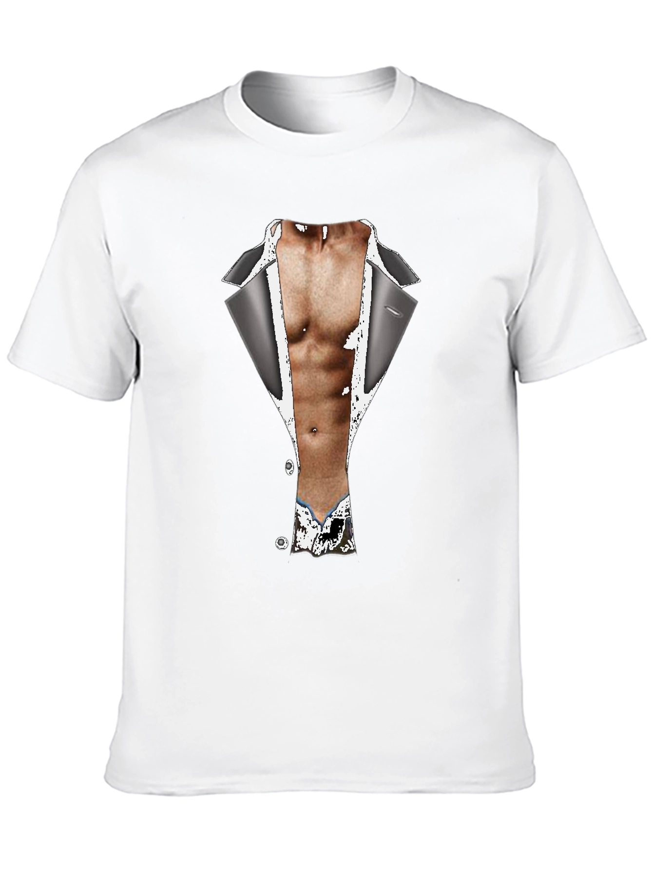 Novelty Tuxedo Body Print Black T-Shirt