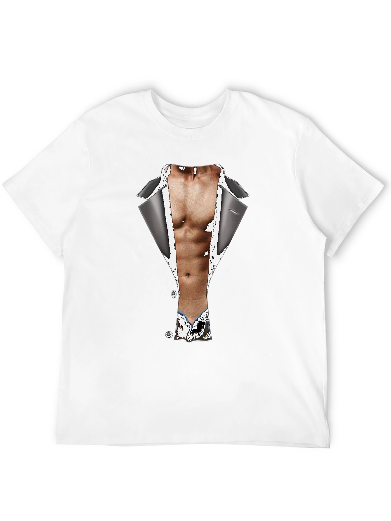 Novelty Tuxedo Body Print Black T-Shirt