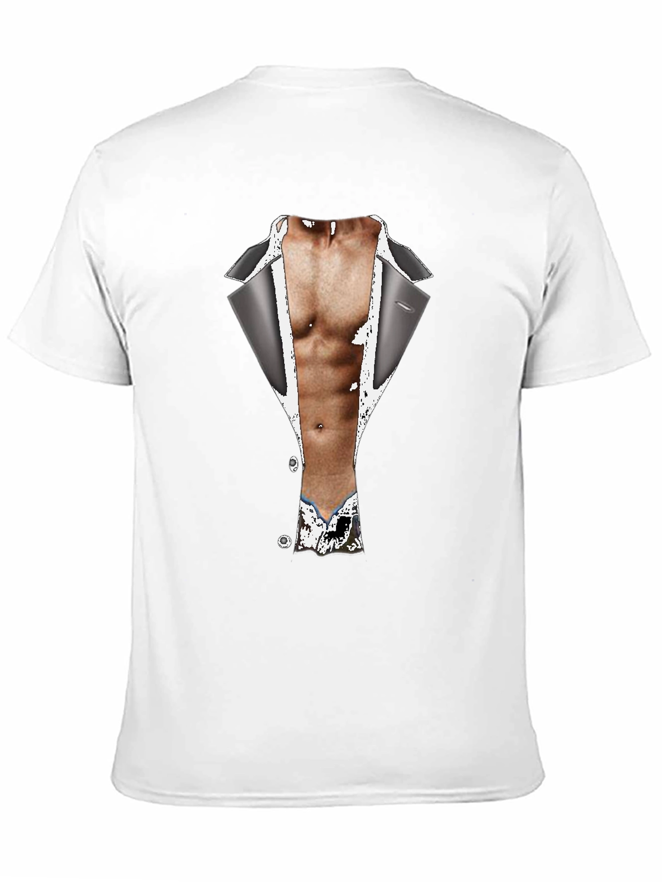 Novelty Tuxedo Body Print Black T-Shirt