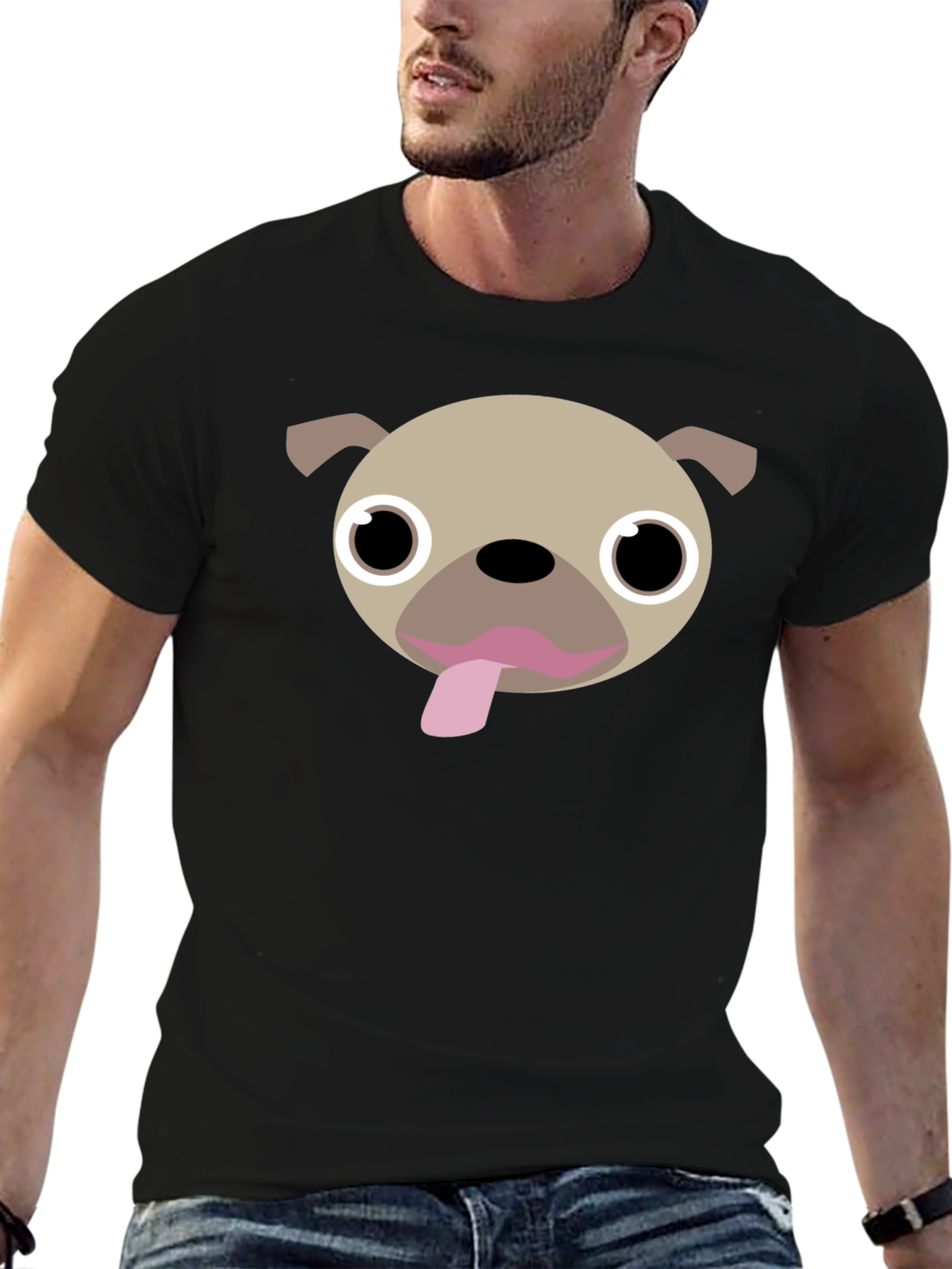 Pug Face Graphic Tee - Fun Dog Lover T-Shirt