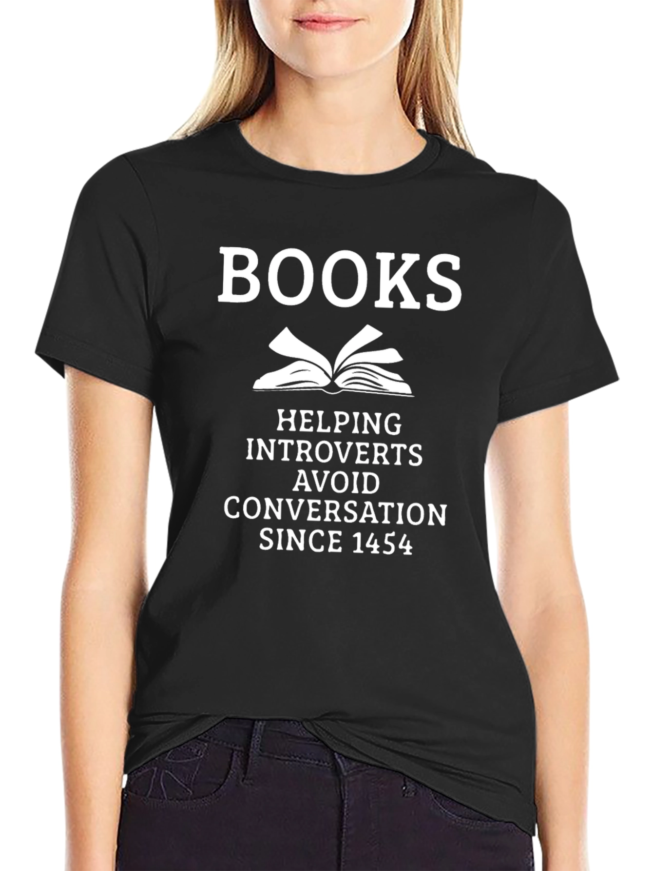 Introvert Books T-Shirt: Helping Avoid Conversation Since 1454