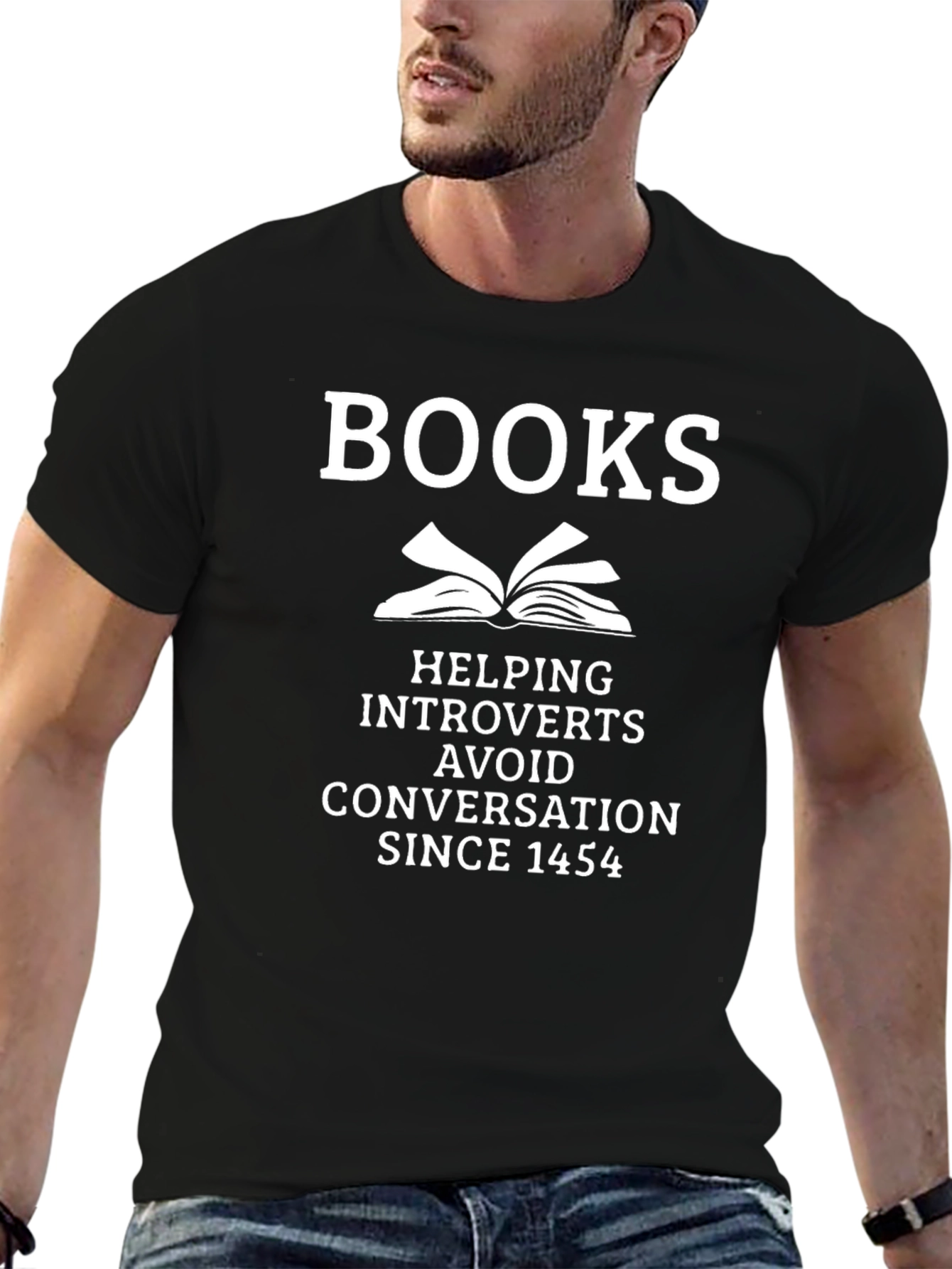 Introvert Books T-Shirt: Helping Avoid Conversation Since 1454