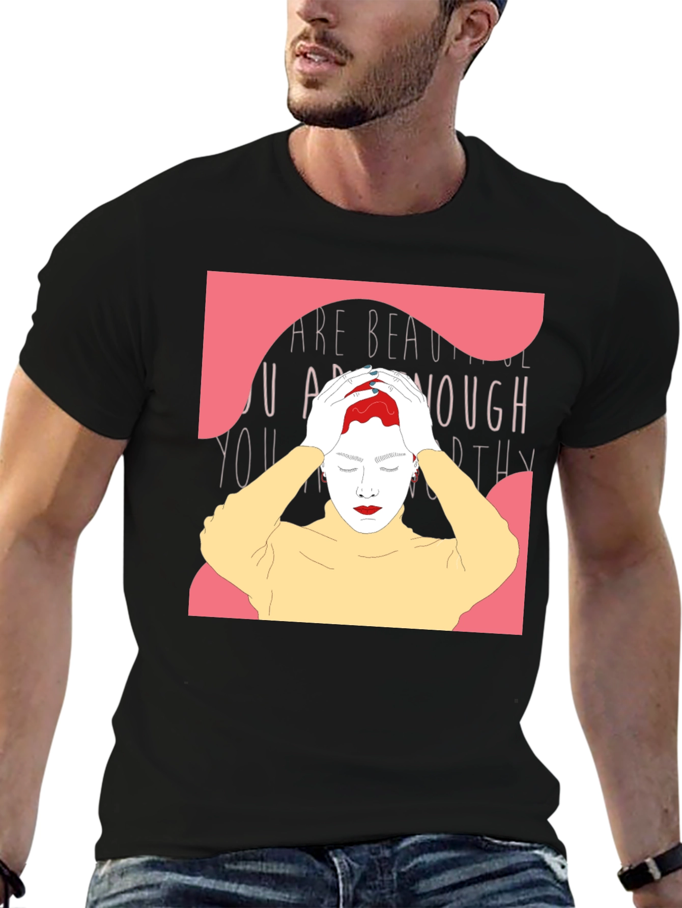 You Are Enough T-Shirt - Black Graphic Tee
