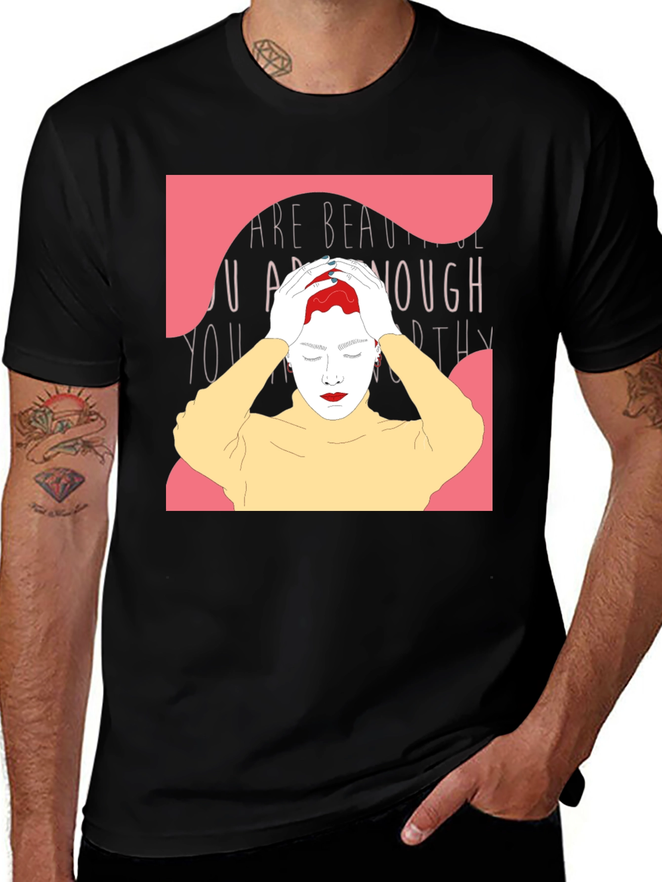 You Are Enough T-Shirt - Black Graphic Tee
