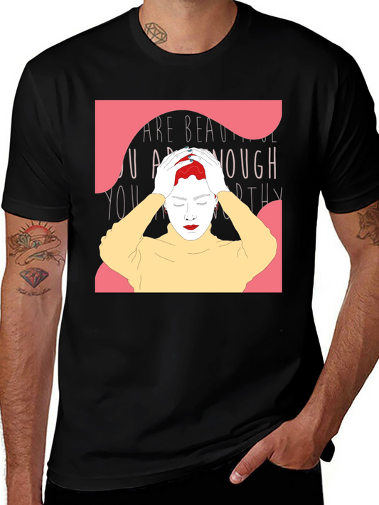 You Are Enough T-Shirt - Black Graphic Tee