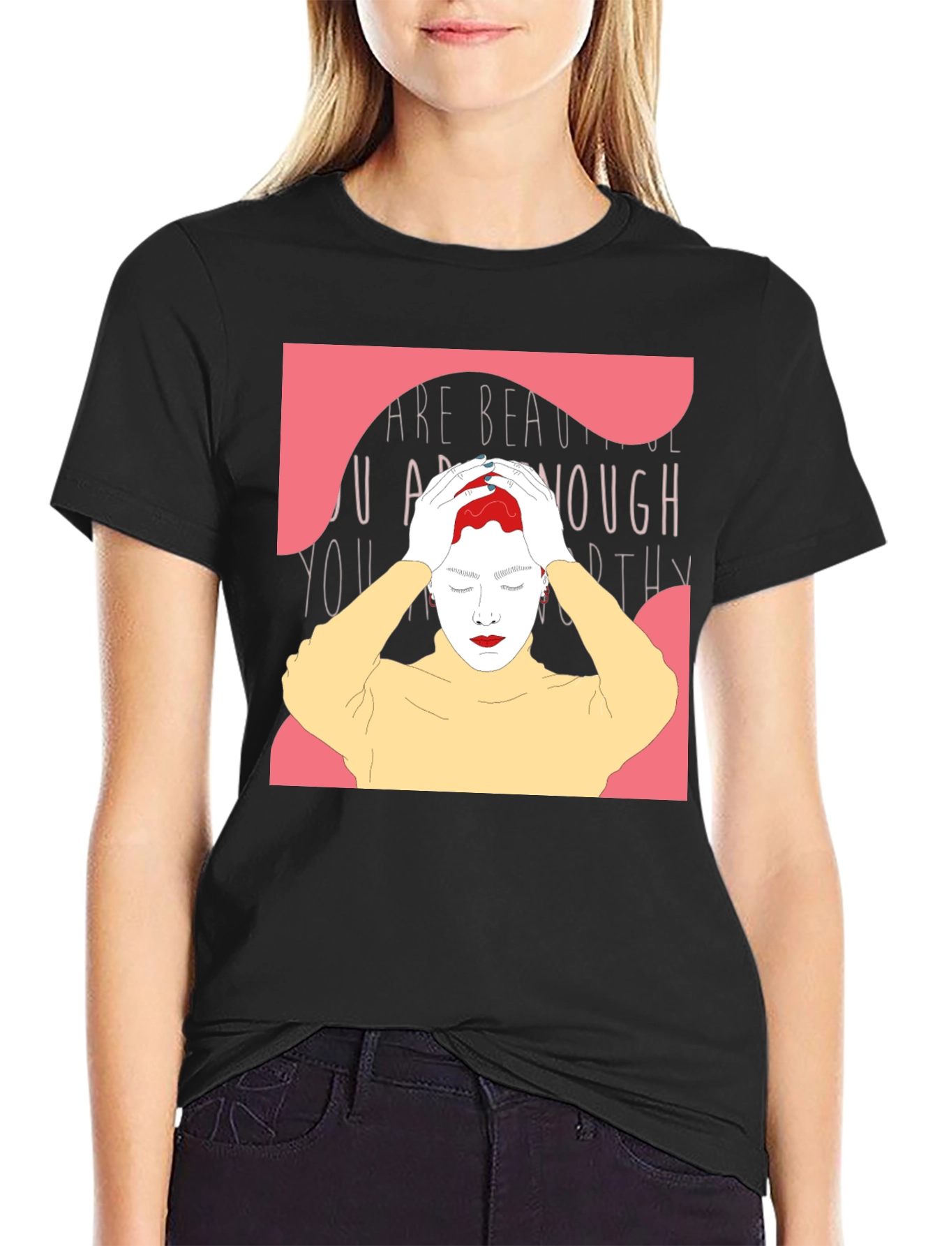 You Are Enough T-Shirt - Black Graphic Tee