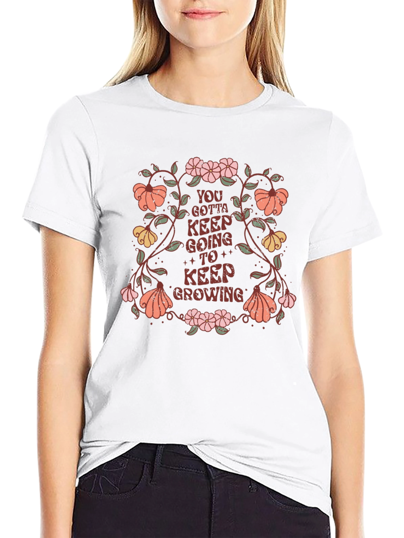 Floral Graphic Tee - Keep Growing Shirt