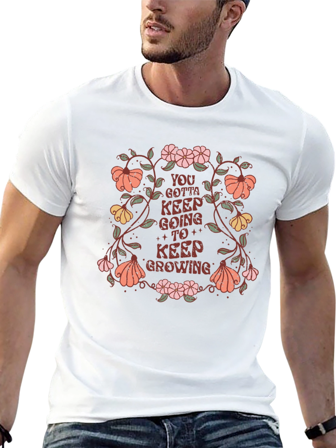 Floral Graphic Tee - Keep Growing Shirt