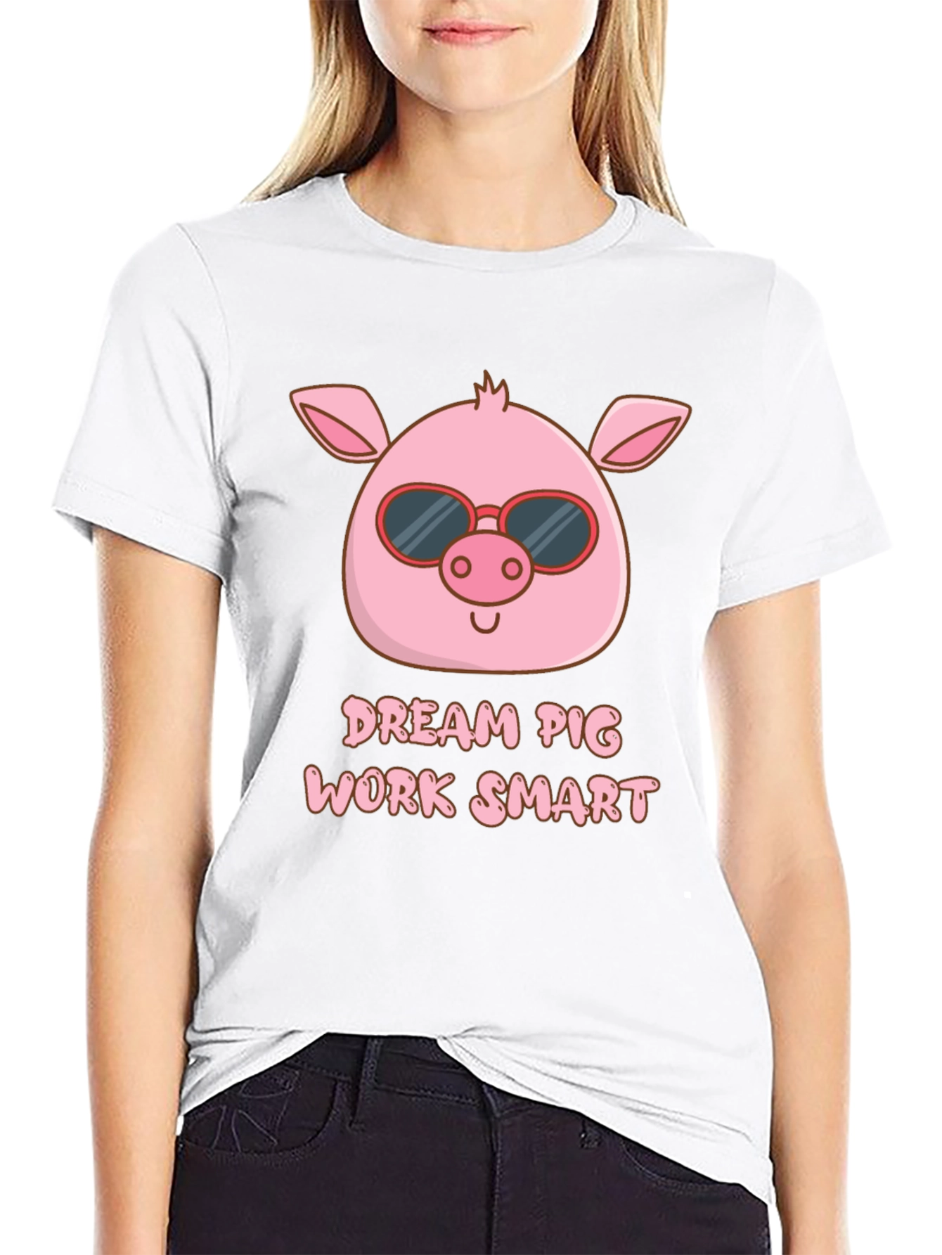 Dream Pig Work Smart Graphic T-Shirt