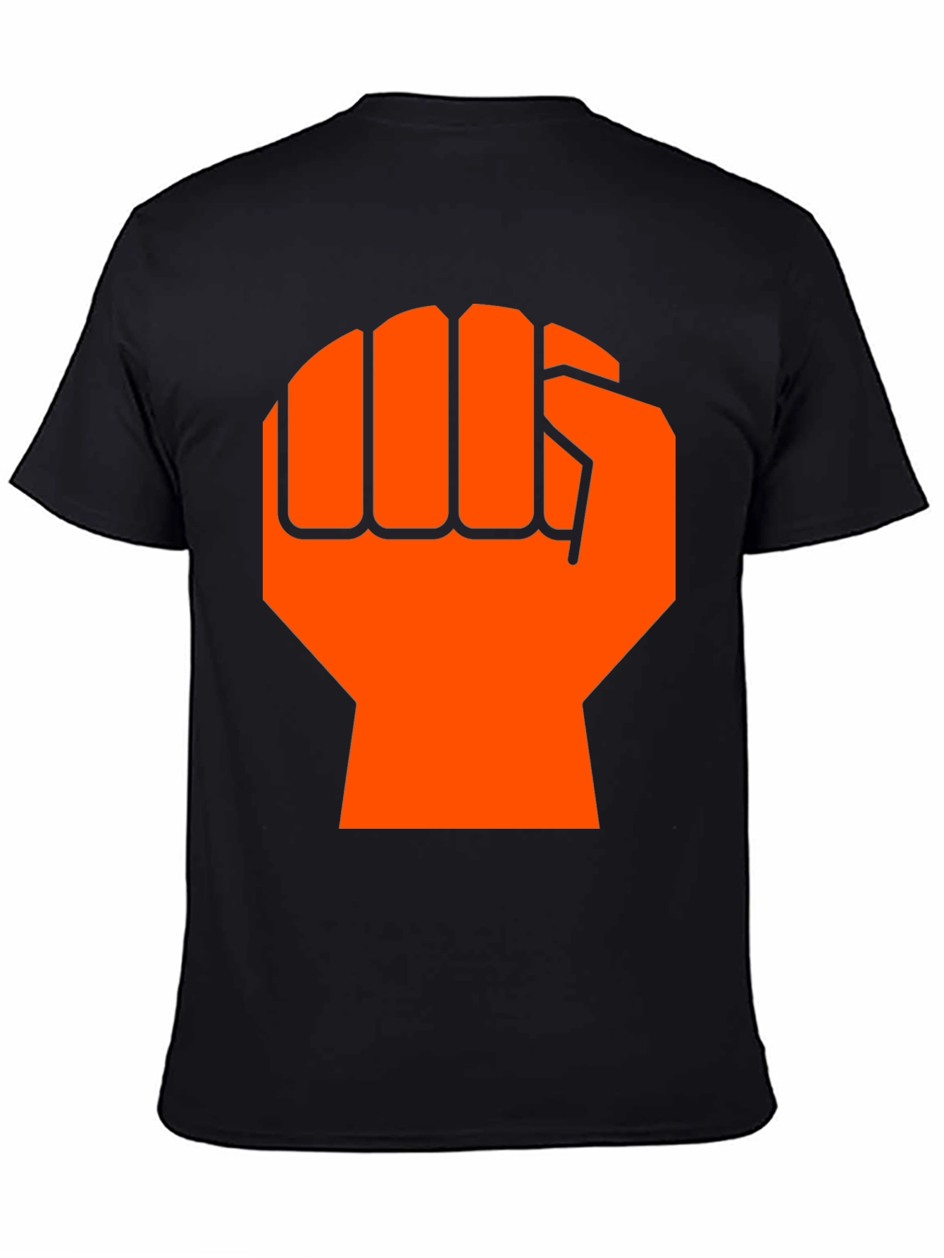 Orange Fist Graphic Black T-Shirt