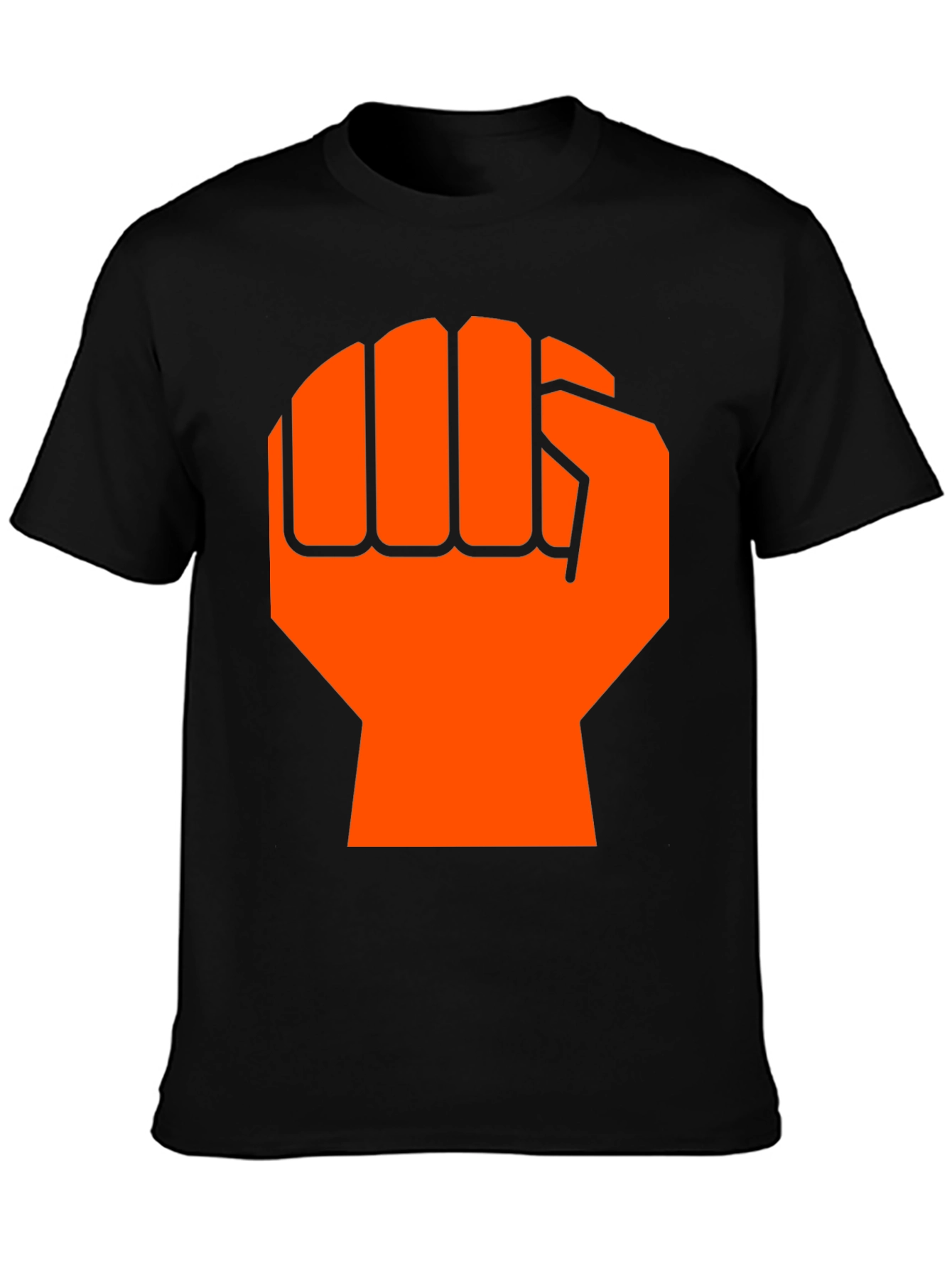 Orange Fist Graphic Black T-Shirt
