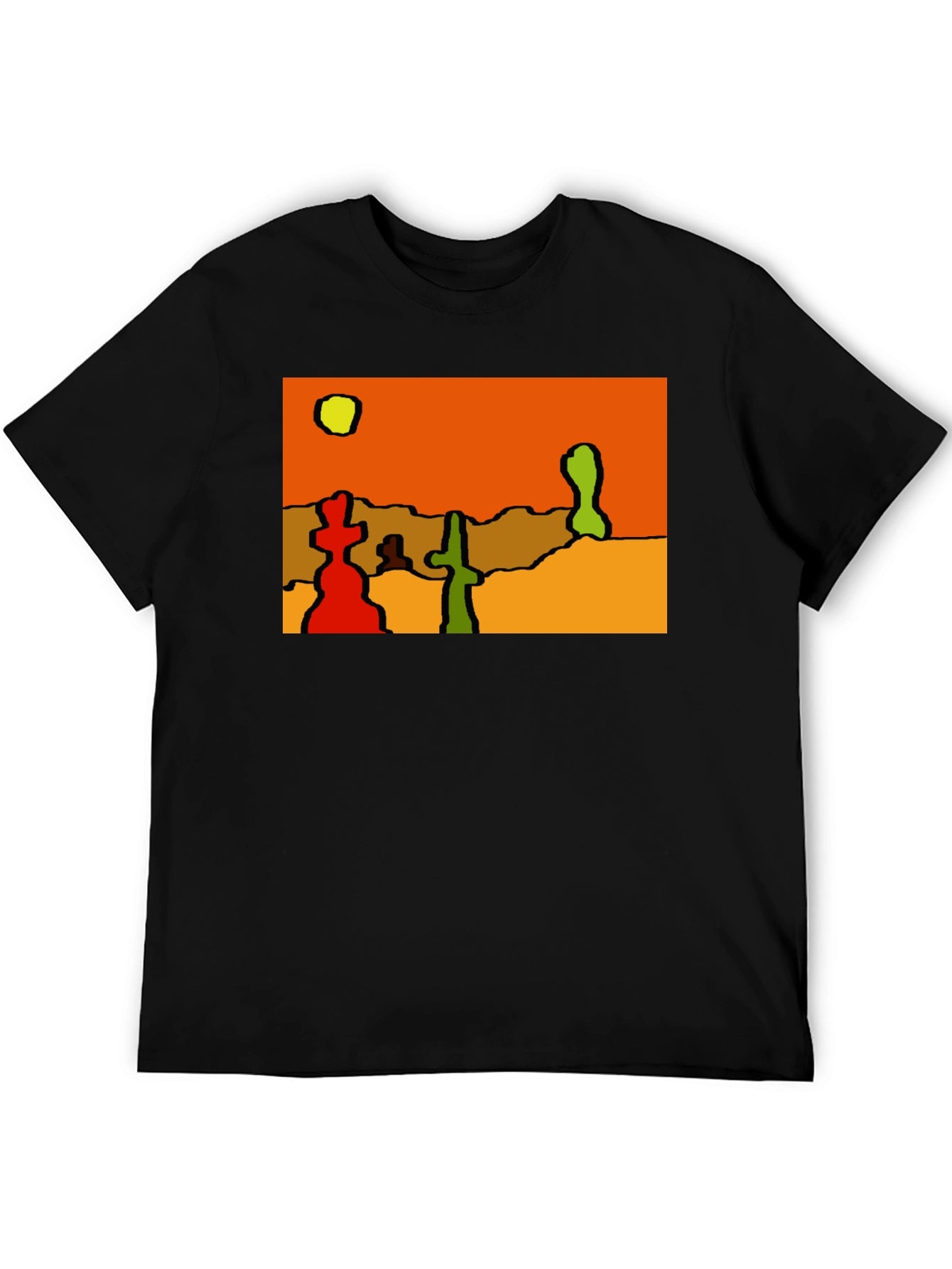 Abstract Desert Scene Black T-Shirt