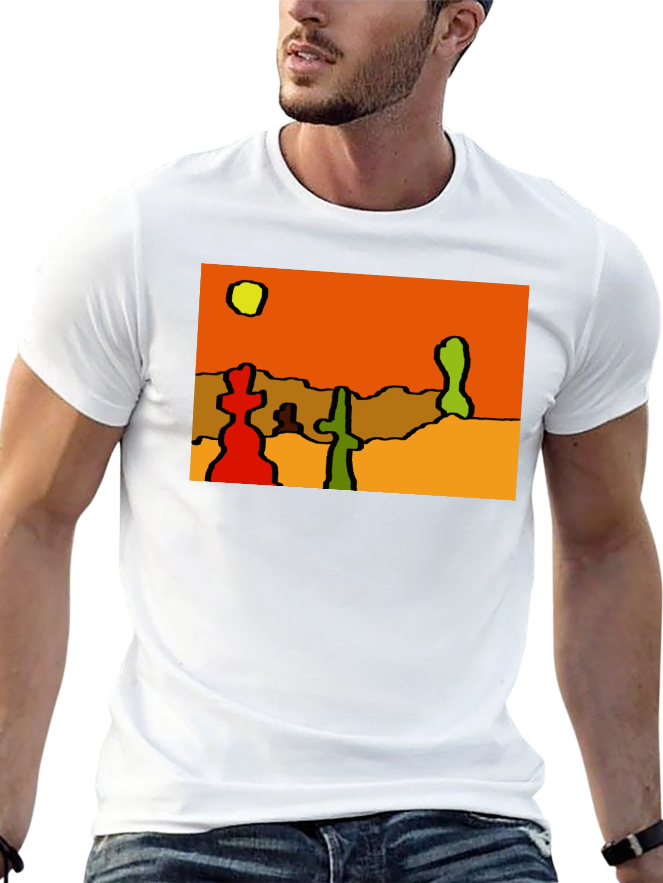 Abstract Desert Scene Black T-Shirt