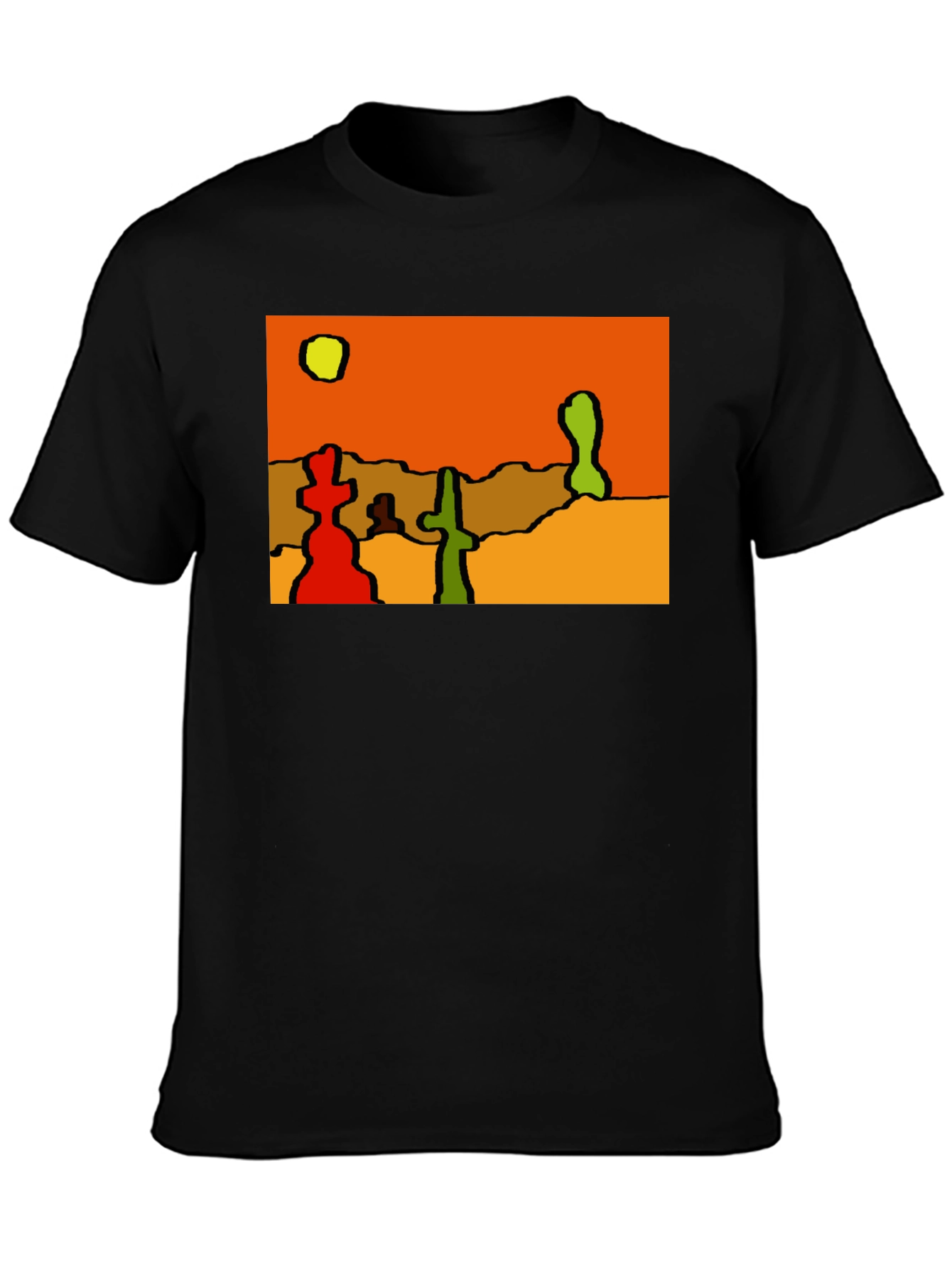 Abstract Desert Scene Black T-Shirt
